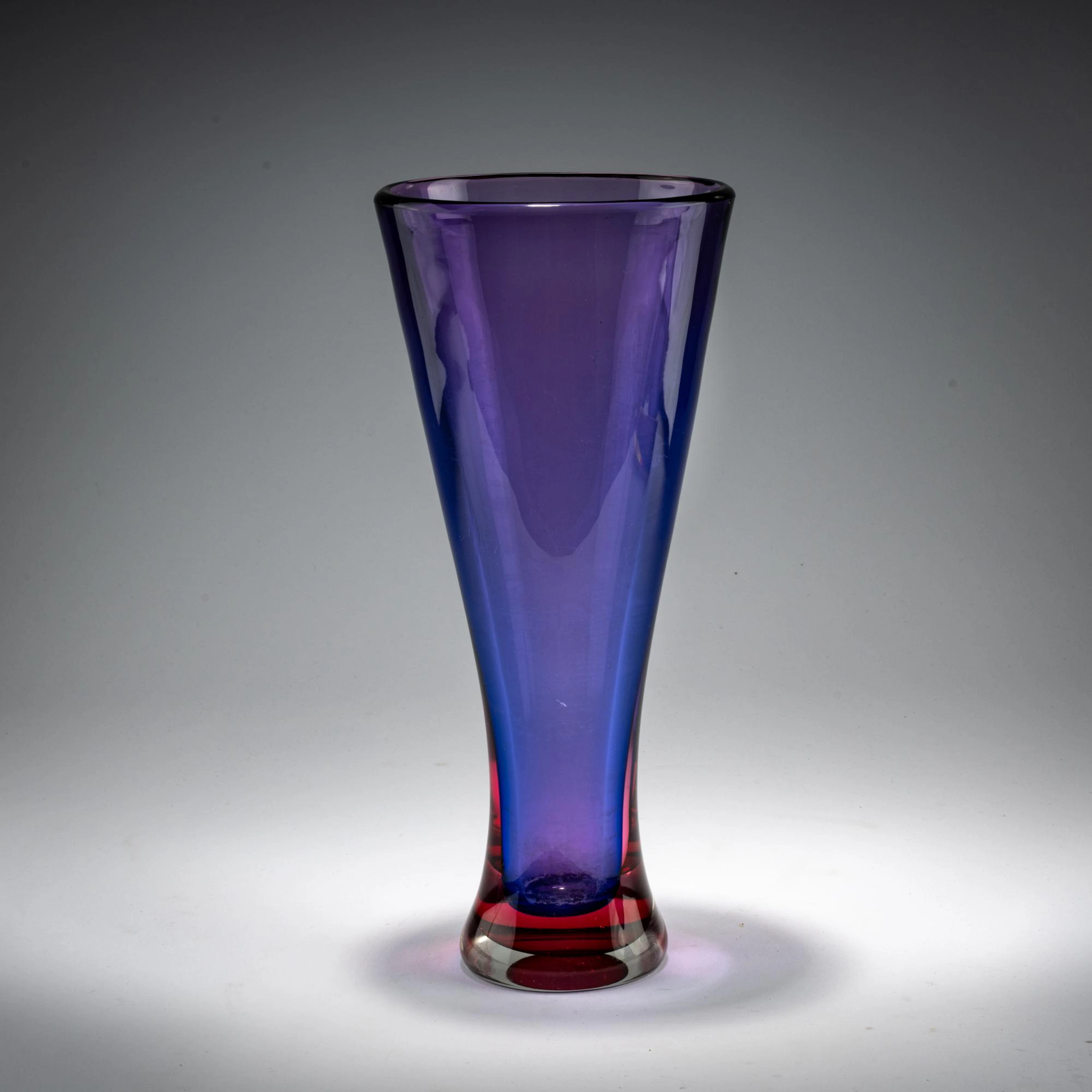 Flavio Poli Vase 'Sommerso blu rubino', 1954