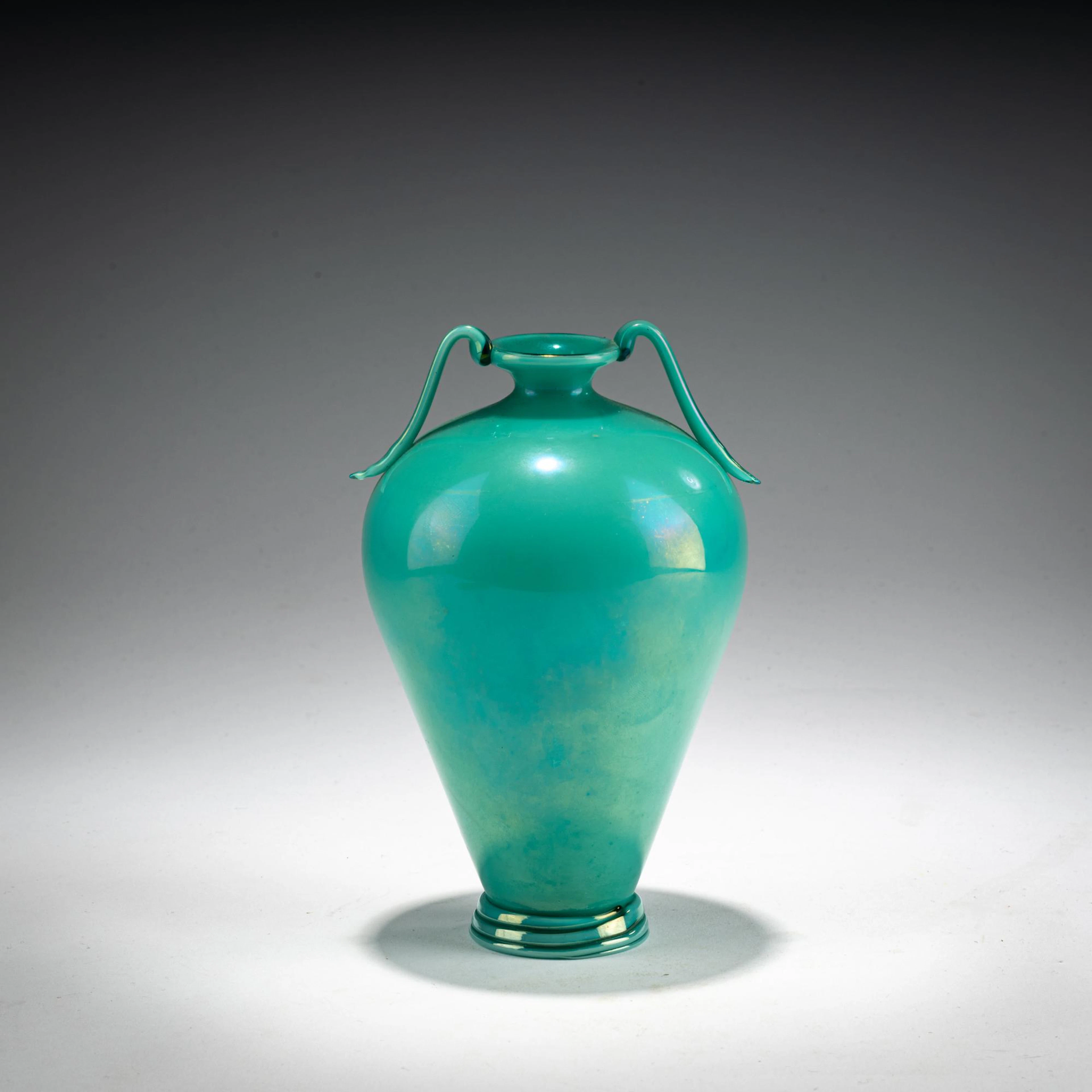 Napoleone Martinuzzi Kleine Henkelvase 'Iridato', um 1933
