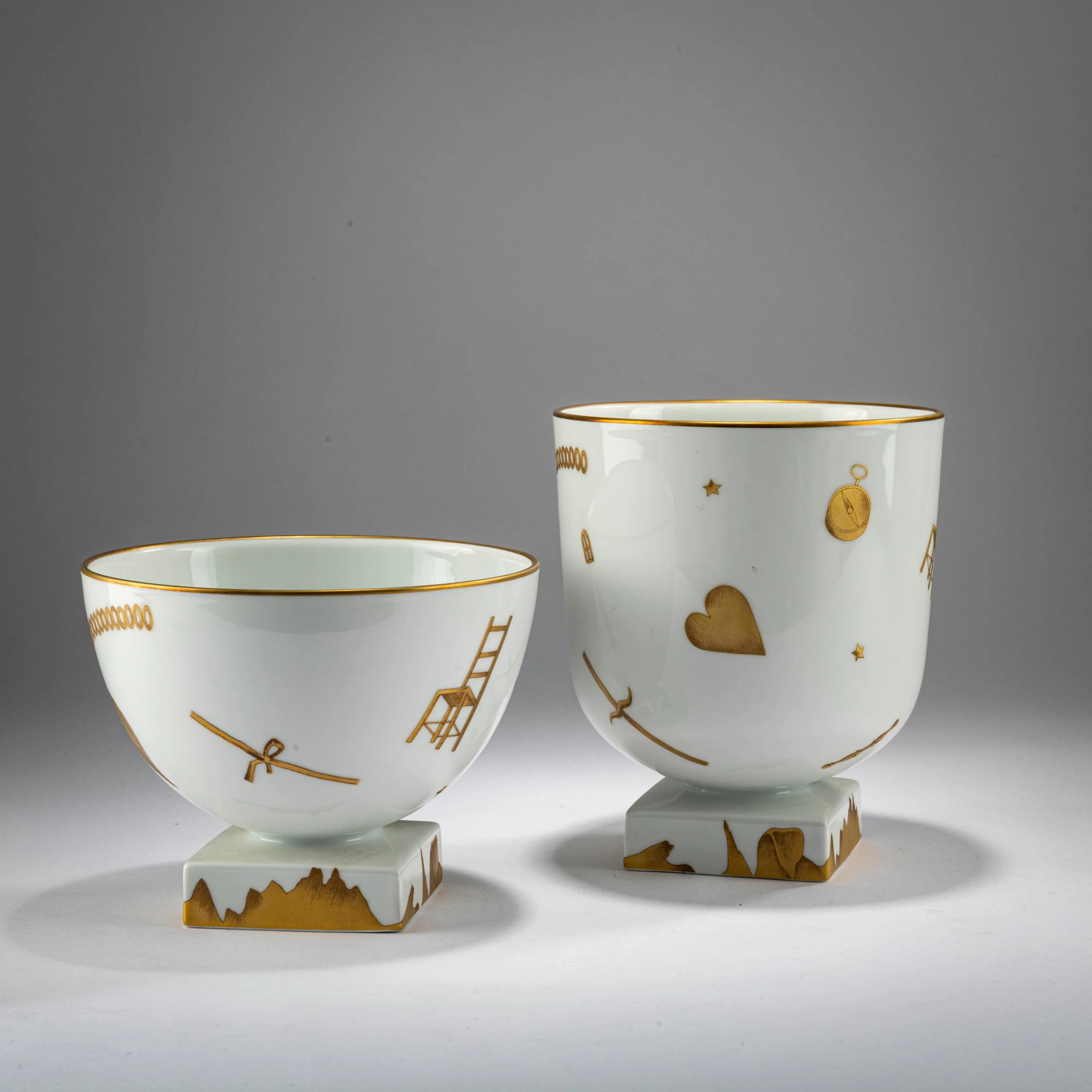 Gio Ponti (zugeschrieben) Zwei Vasen 'Trionfo Italiano', um 1935 (Entwurf)