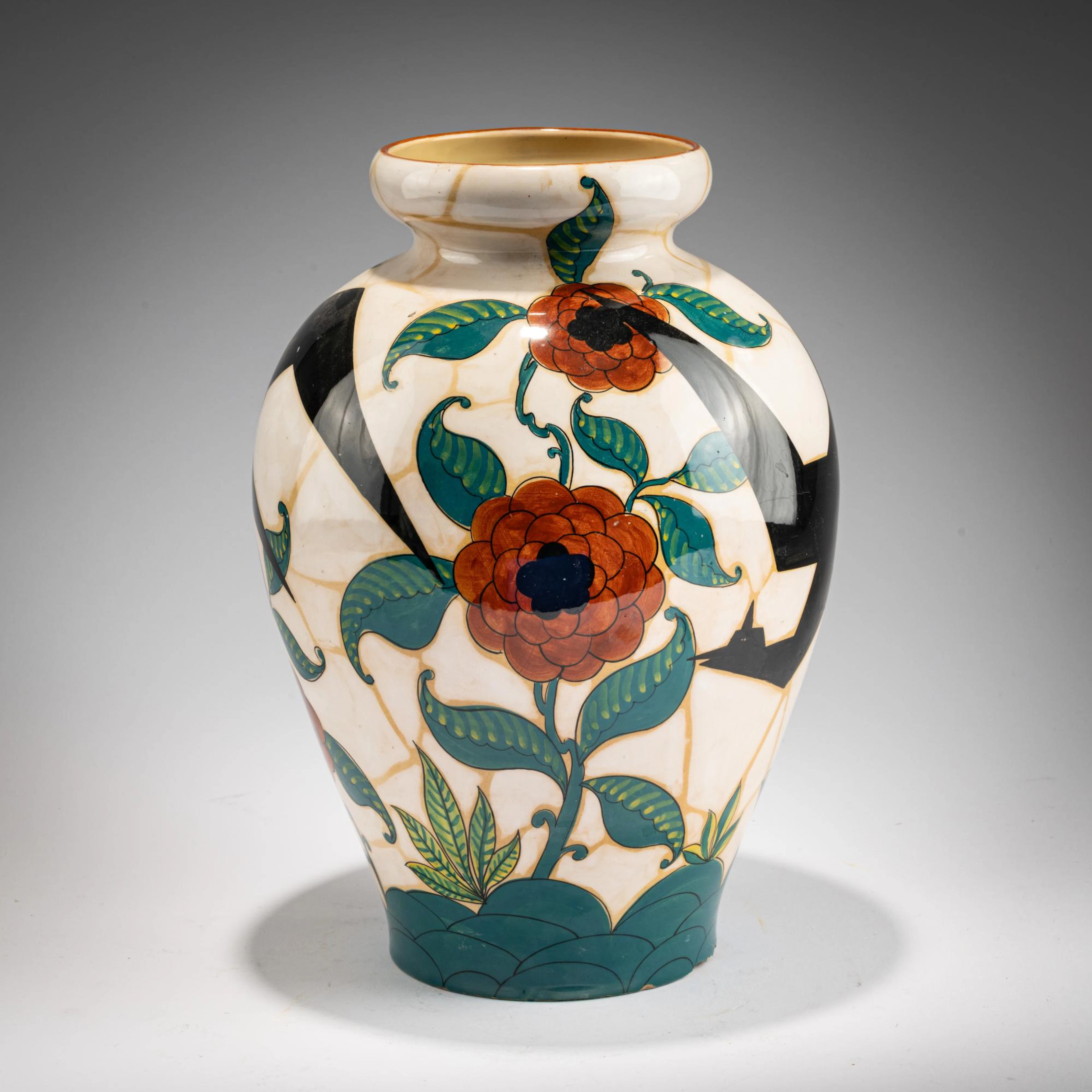 La Fenice, Albisola Vase mit stilisiertem Vogel, 1930er Jahre