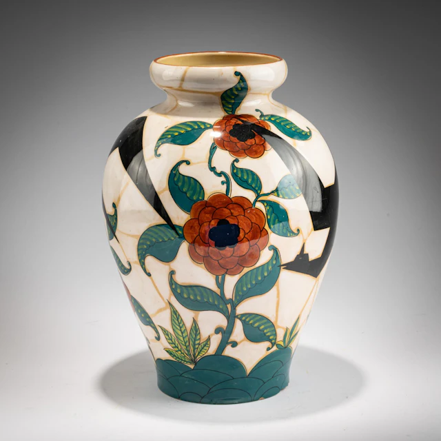 La Fenice, Albisola Vase mit stilisiertem Vogel, 1930er Jahre