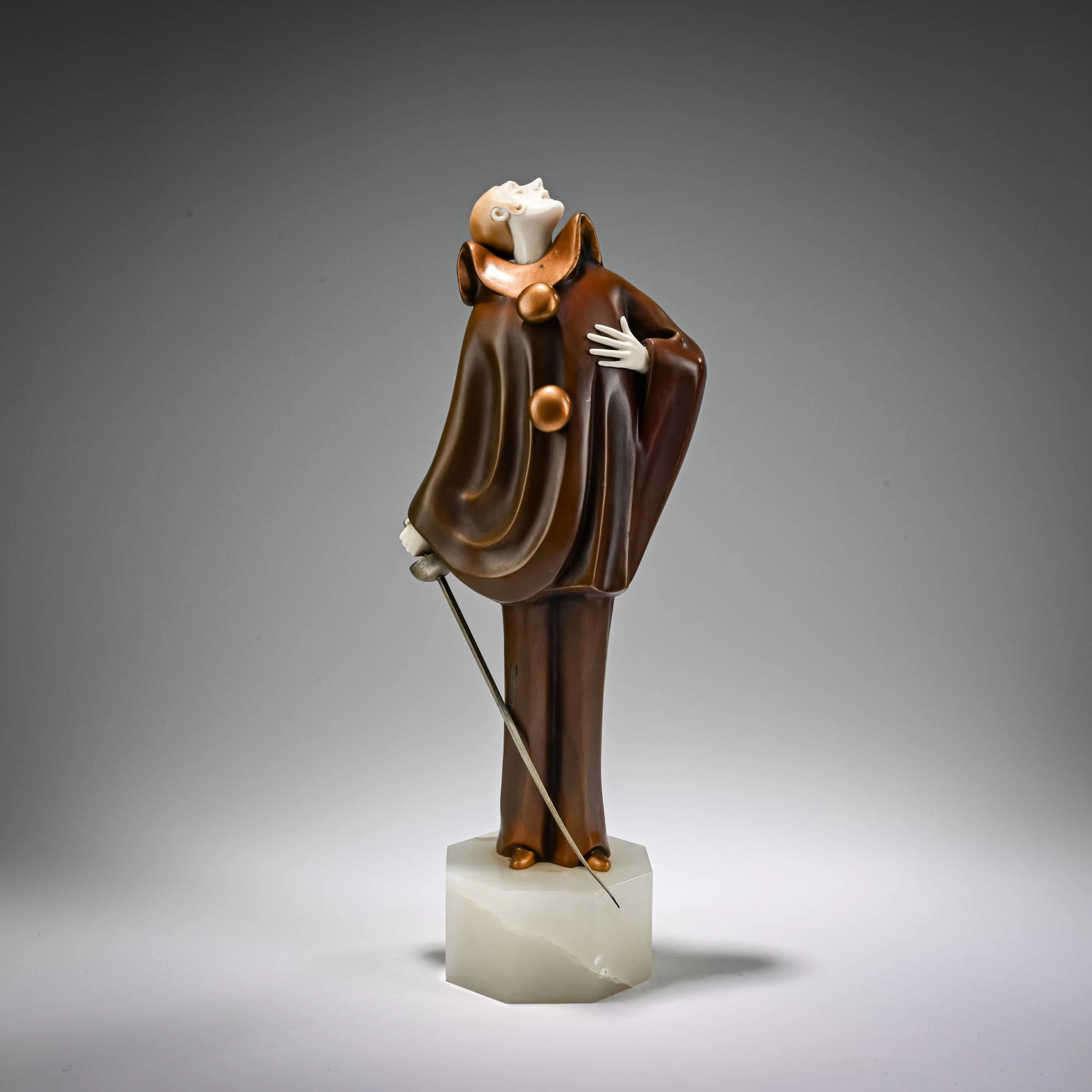 Roland Paris Chryselephantin-Figur 'Florettfechter' ('Pagliacci'), um 1925