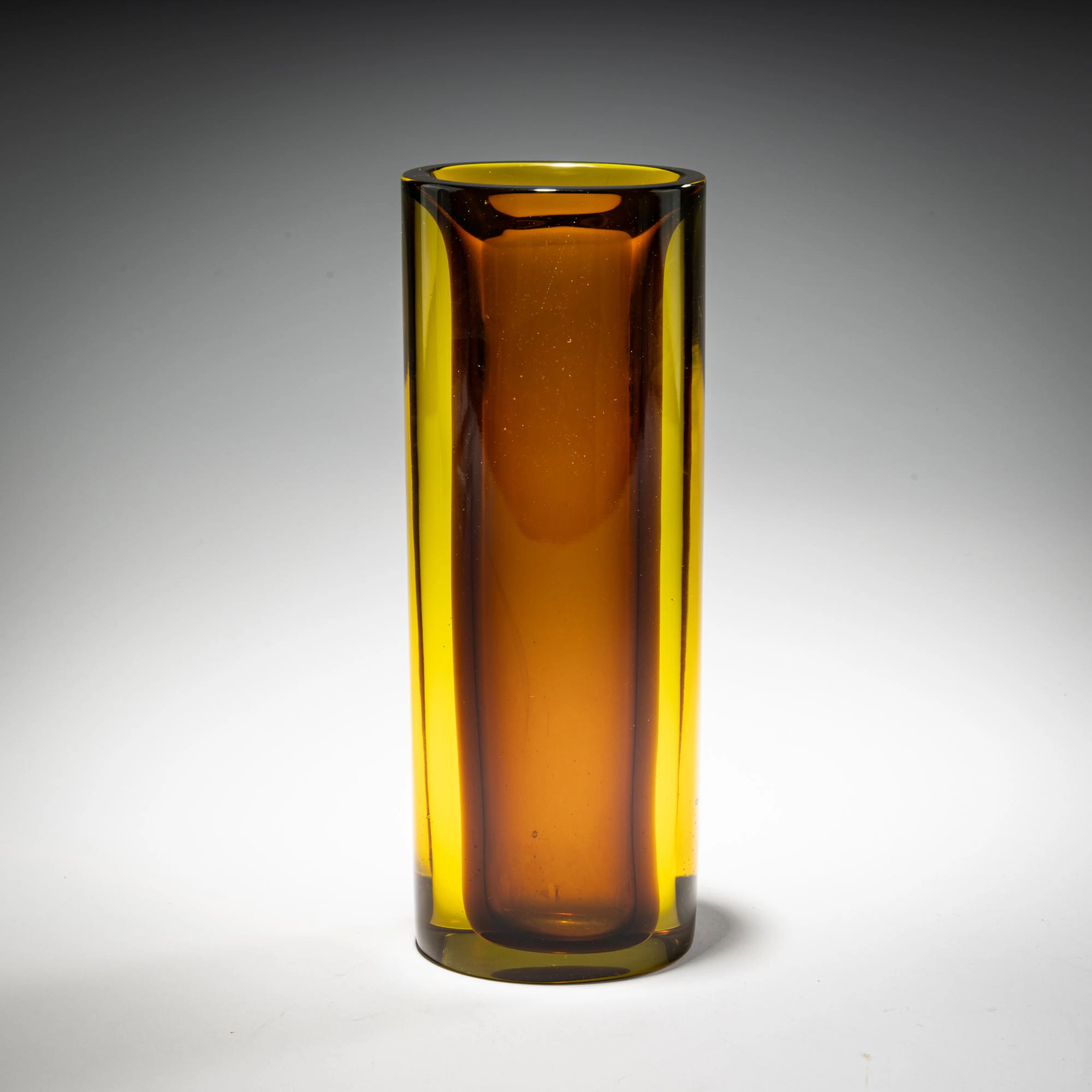 Flavio Poli Vase 'Sommerso giallo topazio brusciato', 1957