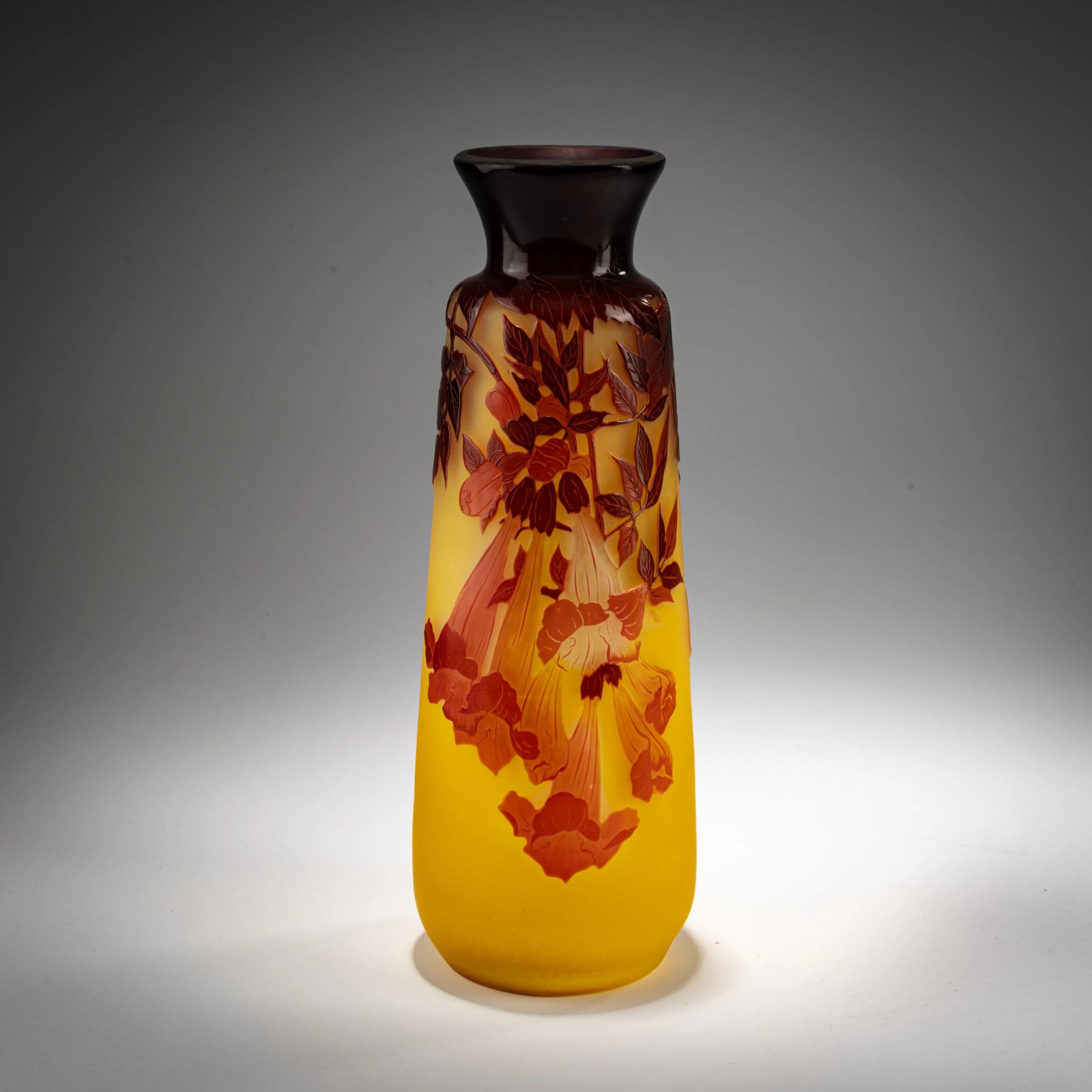 Etablissements Gallé, Nancy Vase 'Trompette de Virginie', 1925-26
