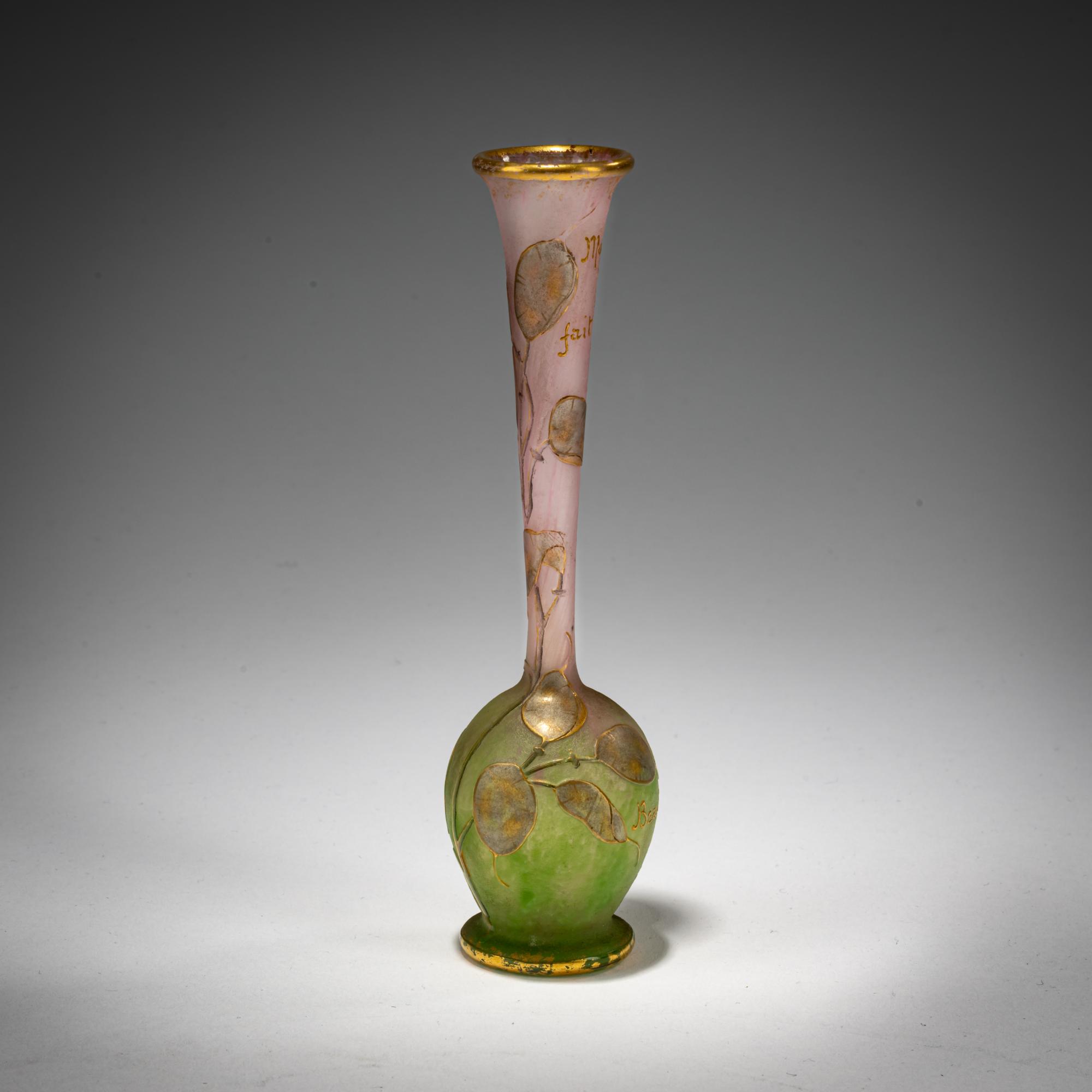 Daum Frères, Nancy Soliflor 'Monnaie du Pape', um 1912-13