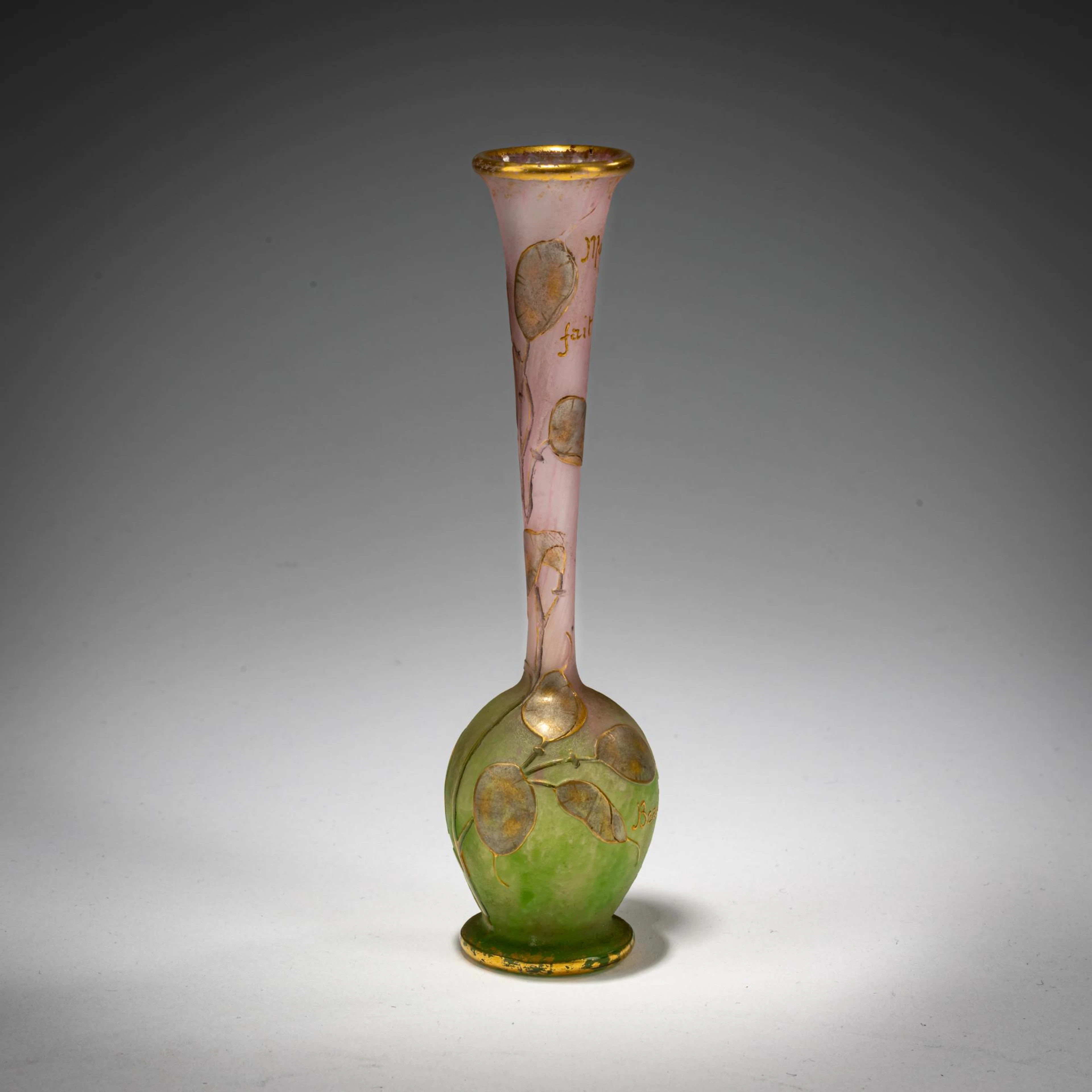 Daum Frères, Nancy Soliflor 'Monnaie du Pape', um 1912-13