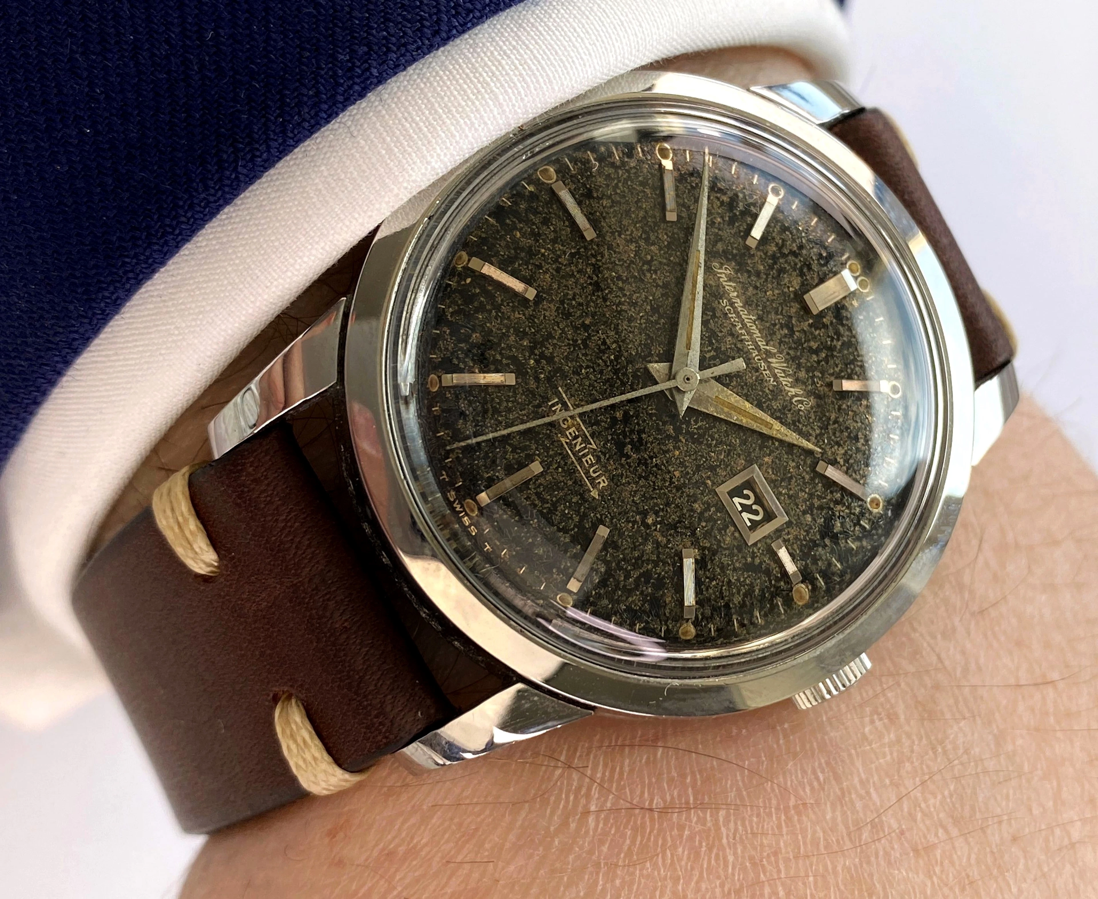 Rare IWC Ingenieur Vintage Automatic Automatik ref 666 Black Tropical