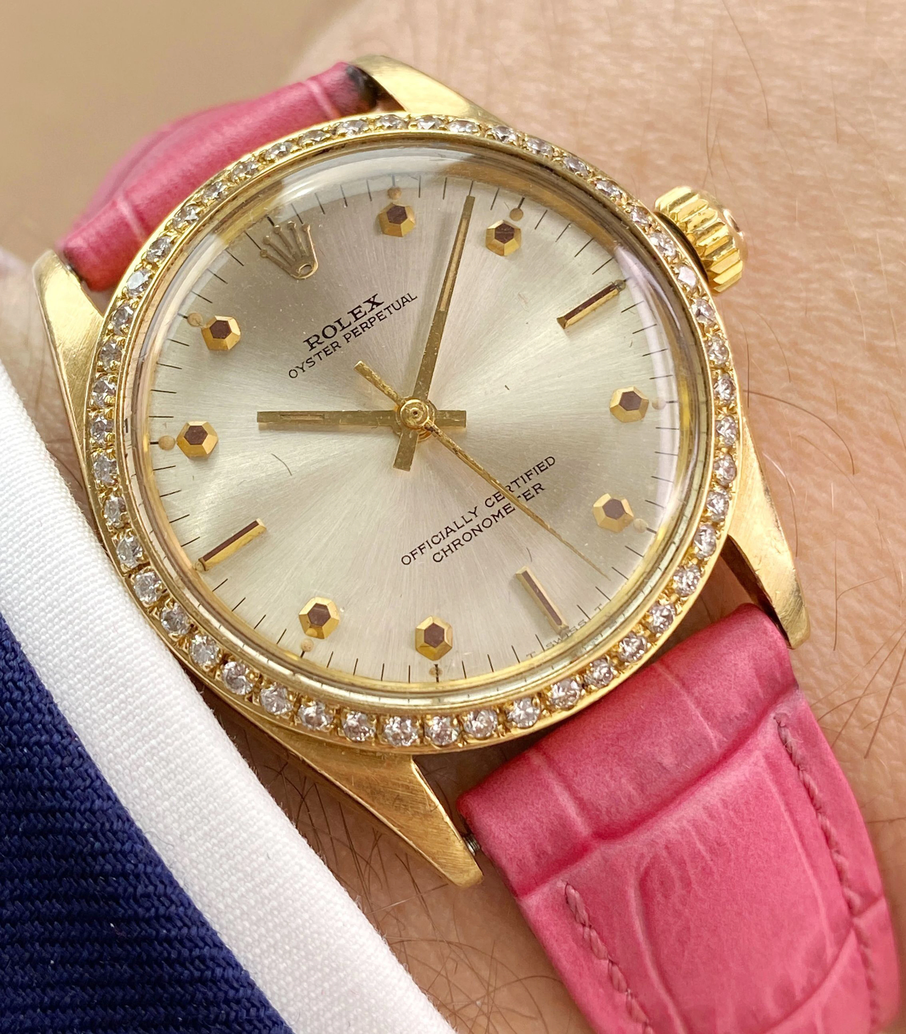 Rolex Oyster Perpetual Solid Gold ref 6548 30mm Vintage Lady Damen