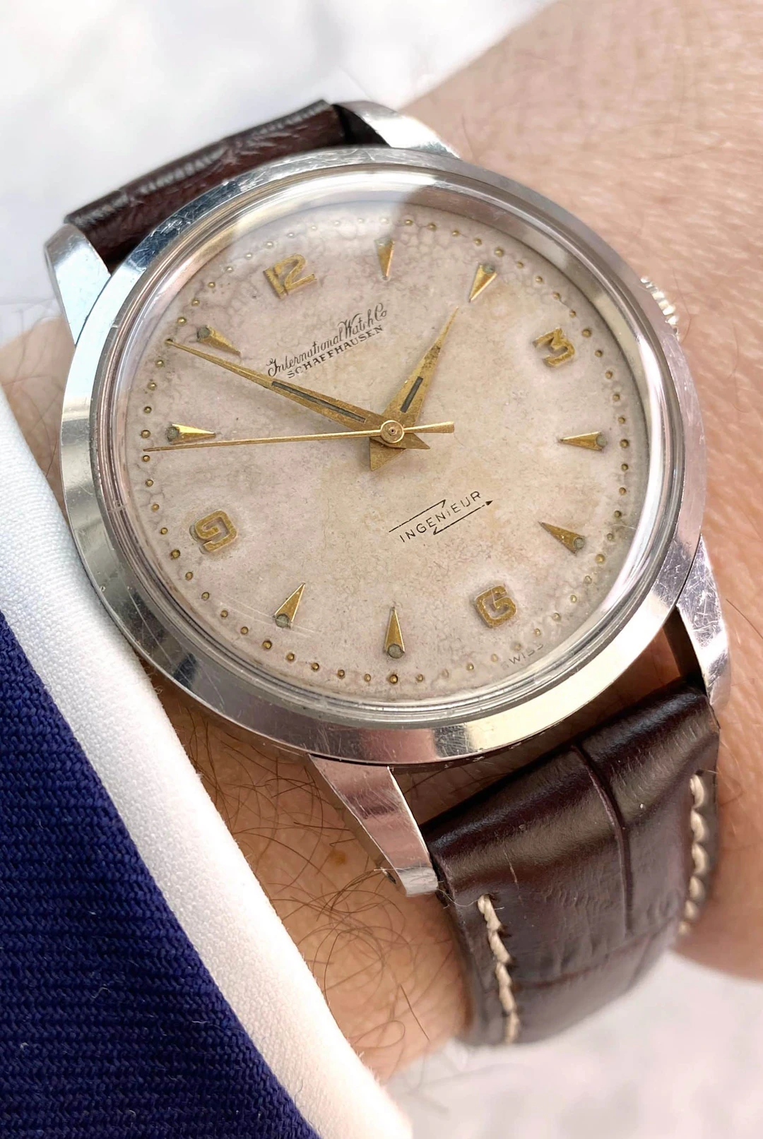 IWC Vintage Ingenieur 36mm Stahl Automatic Serviced Cream Explorer Dial