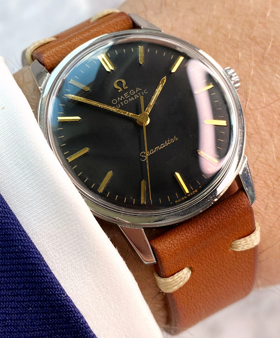 Serviced Omega Seamaster Vintage Automatic Automatik Black Restored Dial 165002