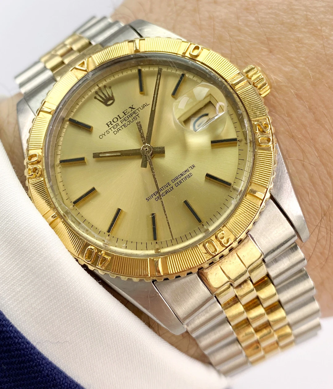 MILITARY Rolex Datejust Turnograph Serviced Automatic Steel/Gold Rare