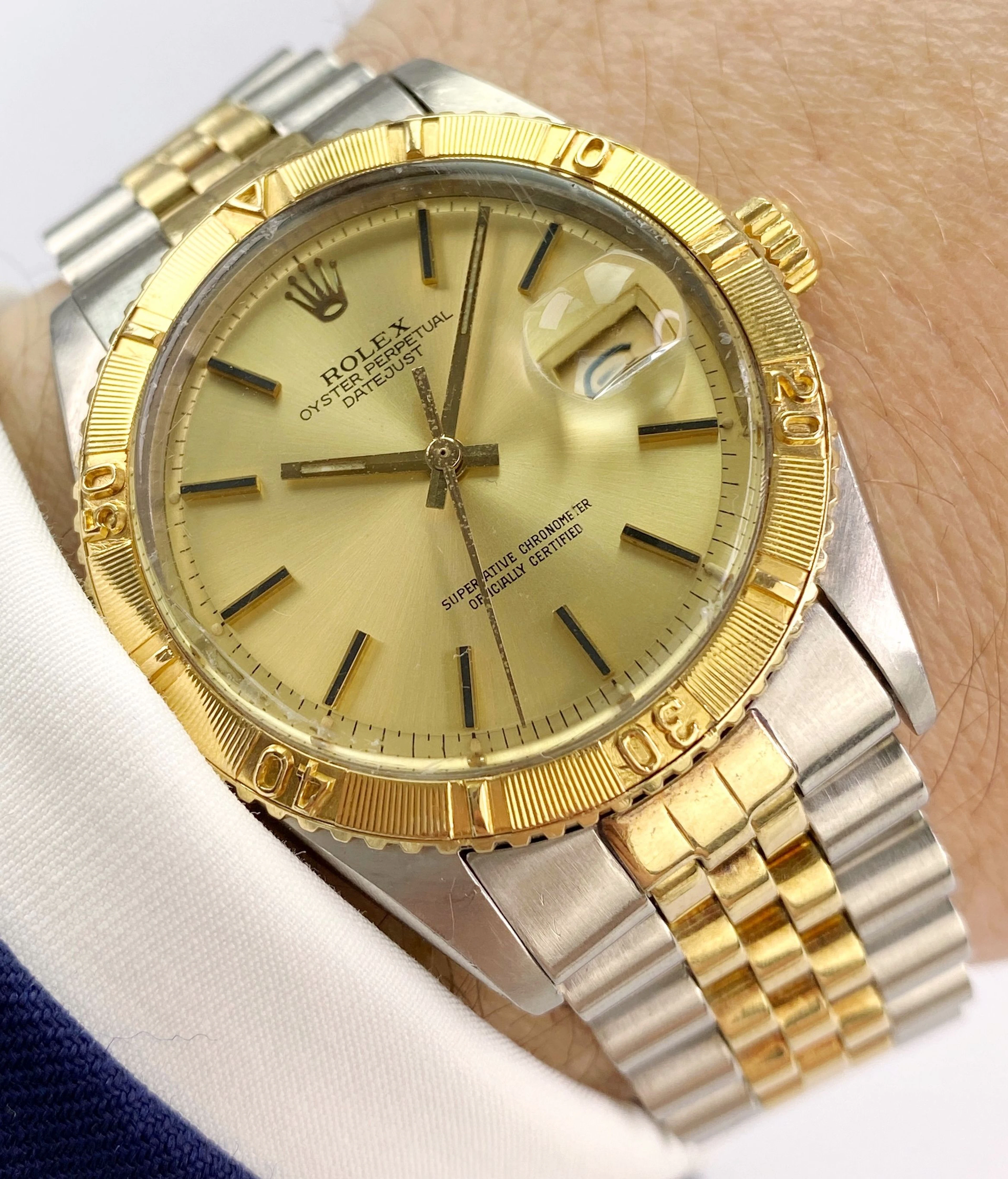 MILITARY Rolex Datejust Turnograph Serviced Automatic Steel/Gold Rare
