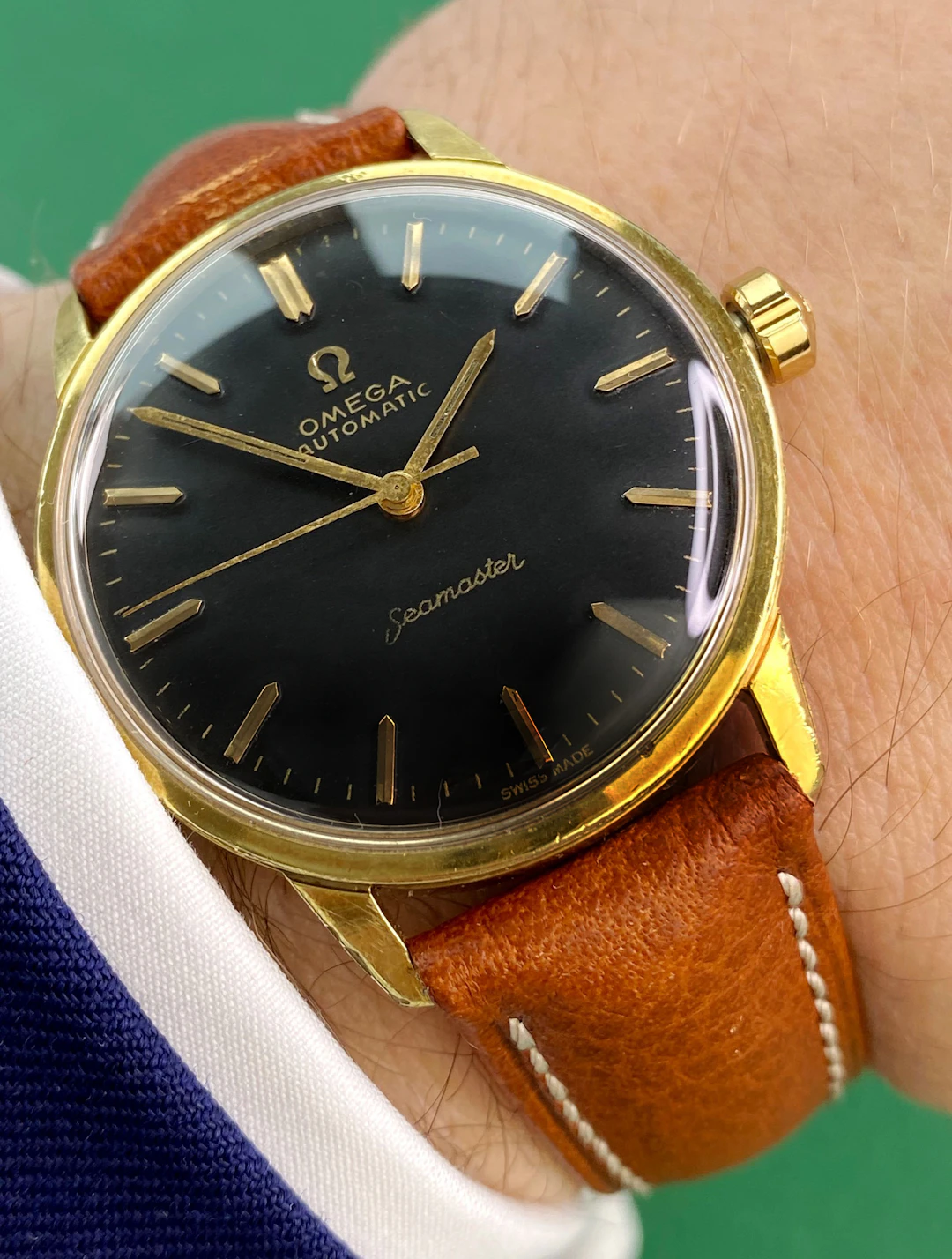 Serviced Omega Seamaster Vintage Automatic Automatik Black Restored Dial 165002