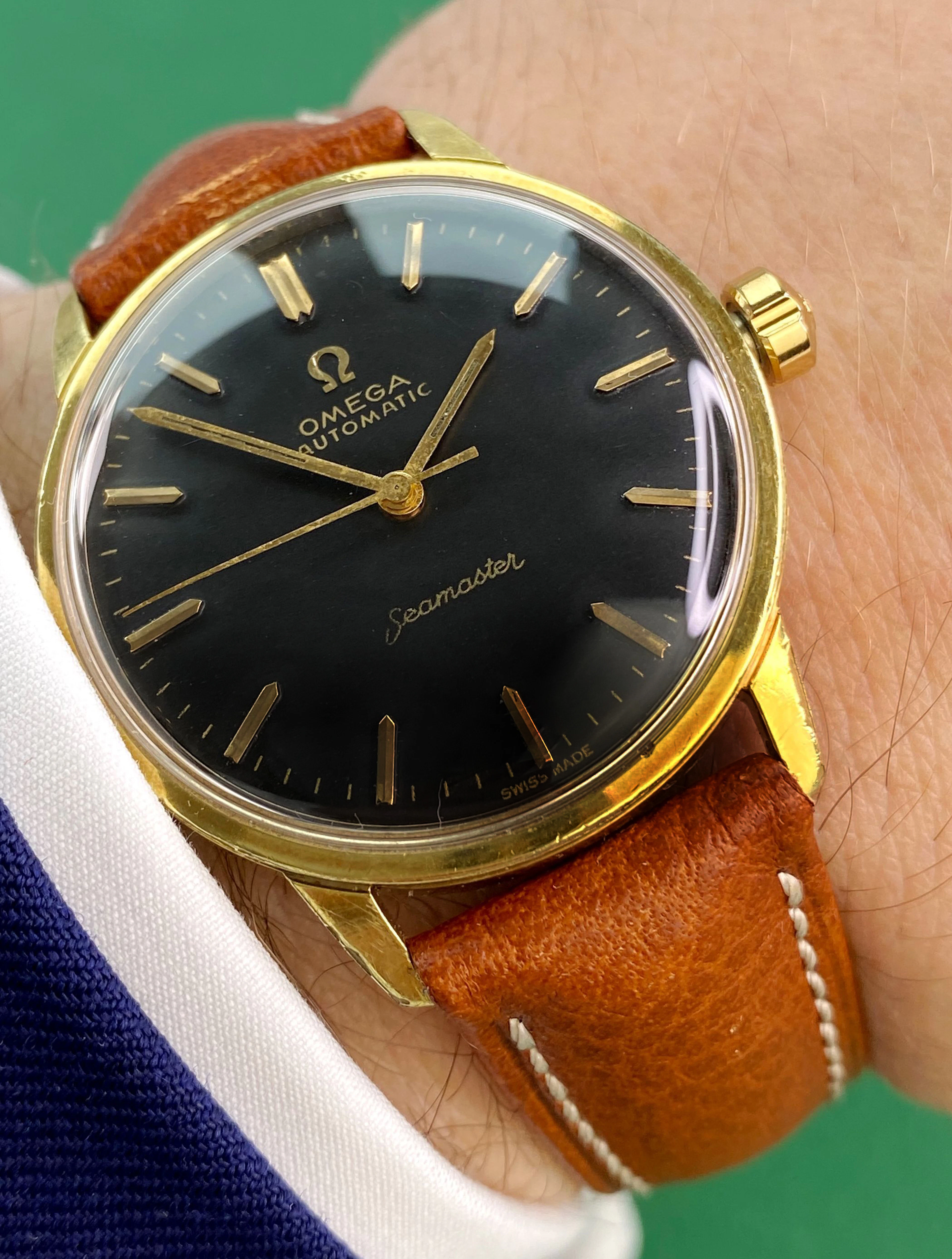 Serviced Omega Seamaster Vintage Automatic Automatik Black Restored Dial 165002