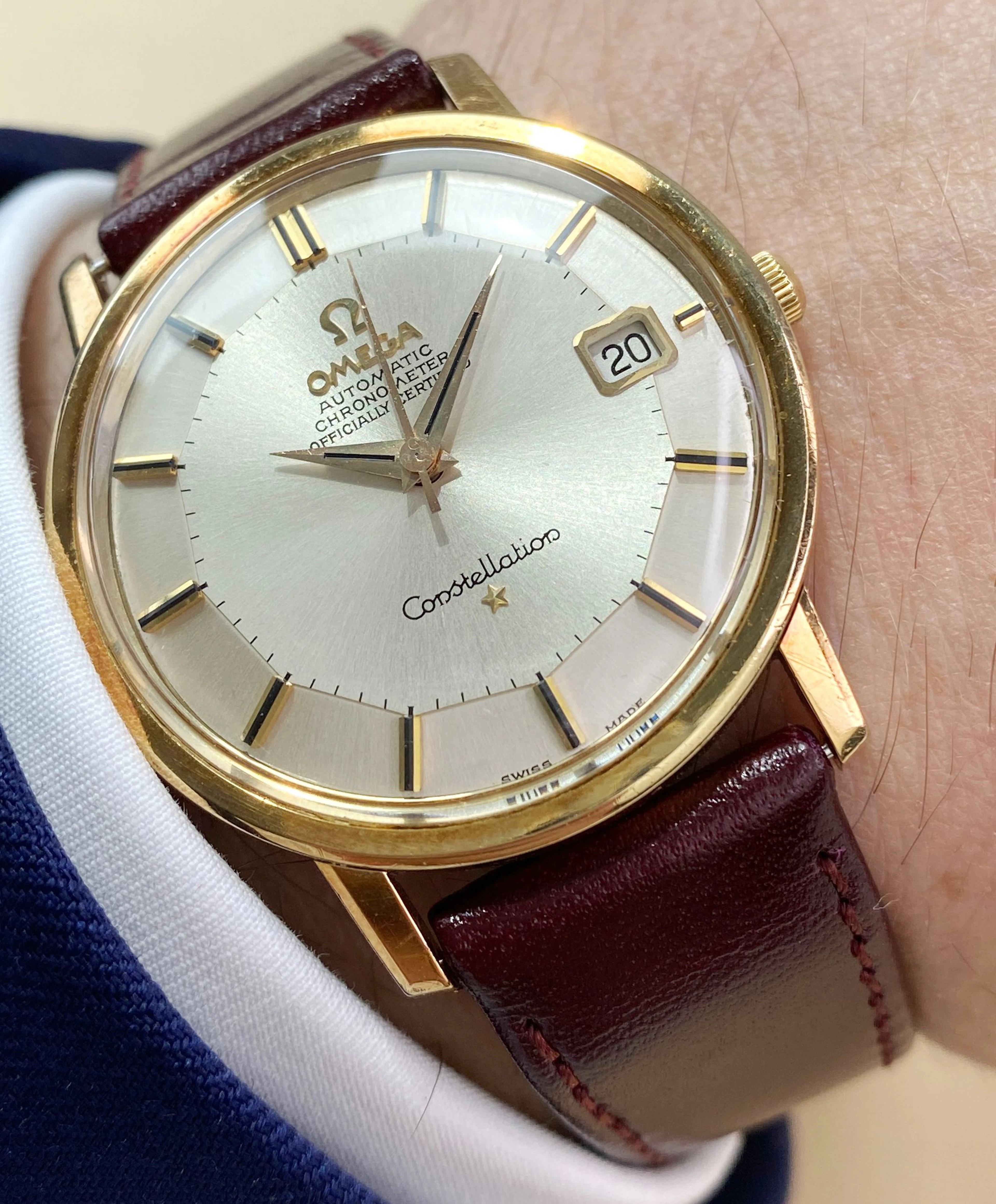 Solid Gold 14ct Omega Constellation Pie Pan Vintage Automatic Automatik 168010