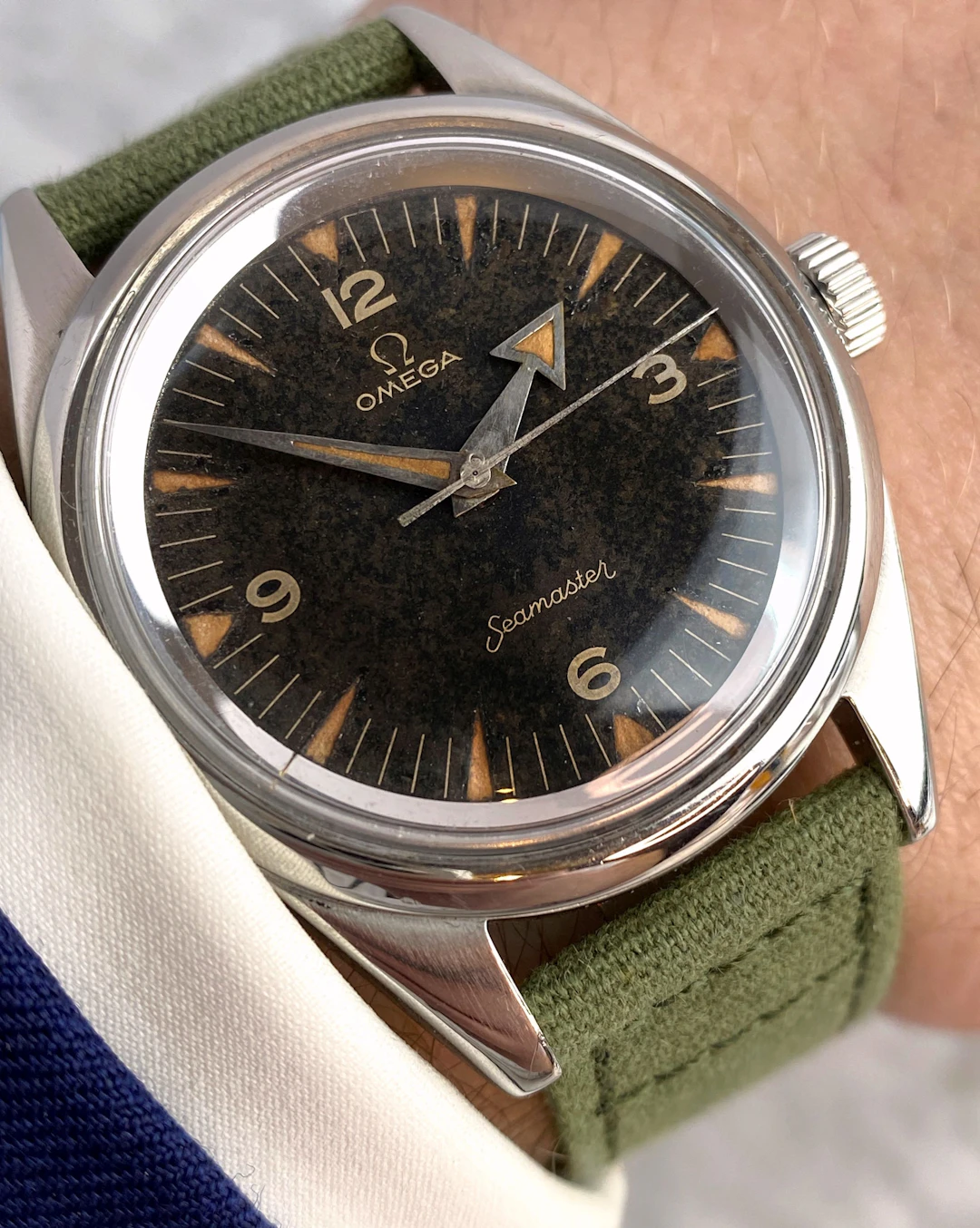 Broad Arrow Omega Seamaster Railmaster 2914 Vintage PAF Pakistani