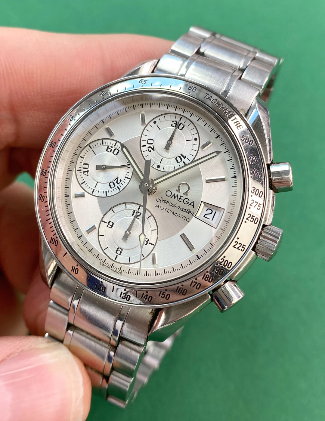 Omega Speedmaster Automatic Automatik Steel White Dial