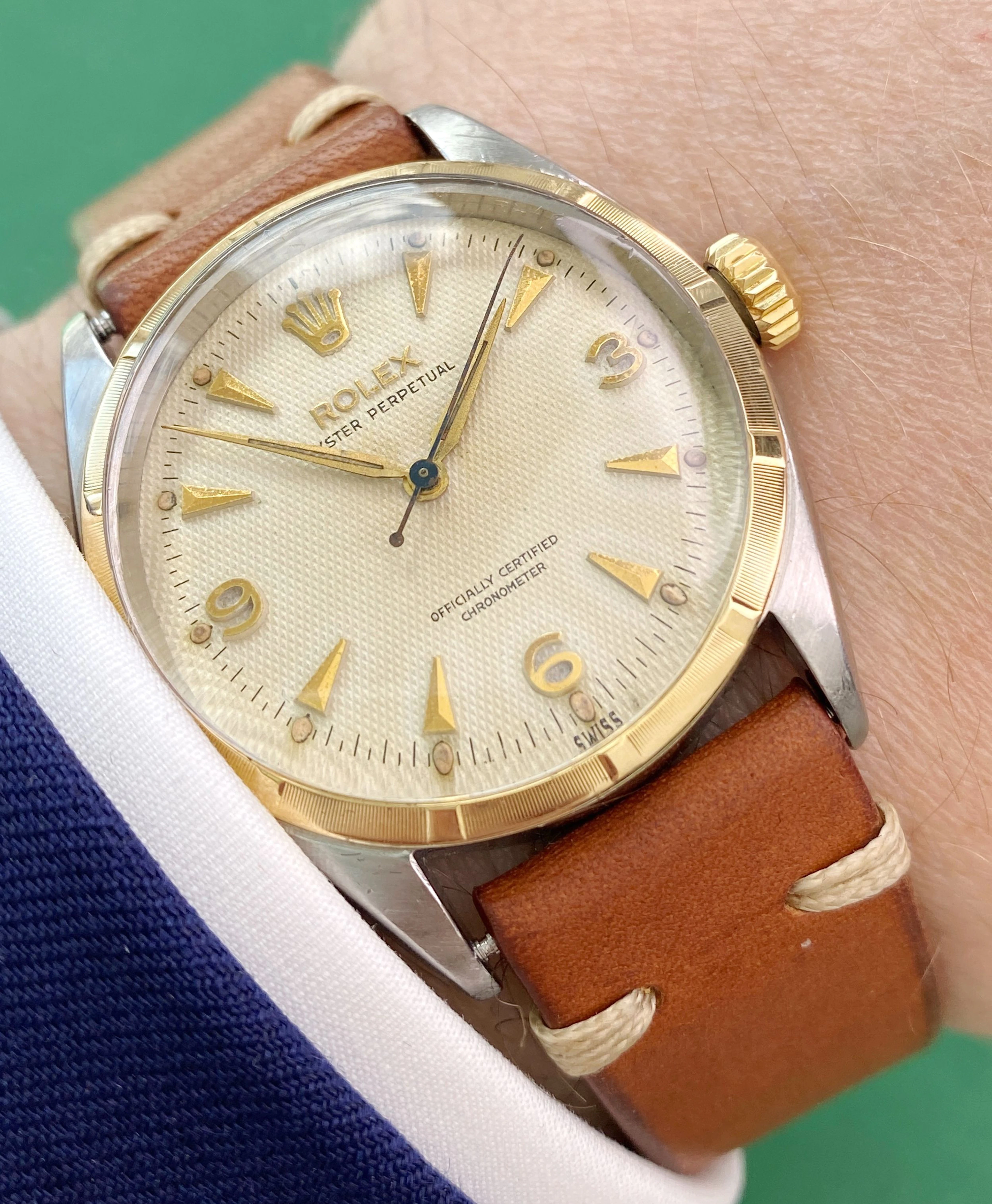 Serviced Rolex Oyster Perpetual Rare Honeycomb Dial 34mm Vintage 6284