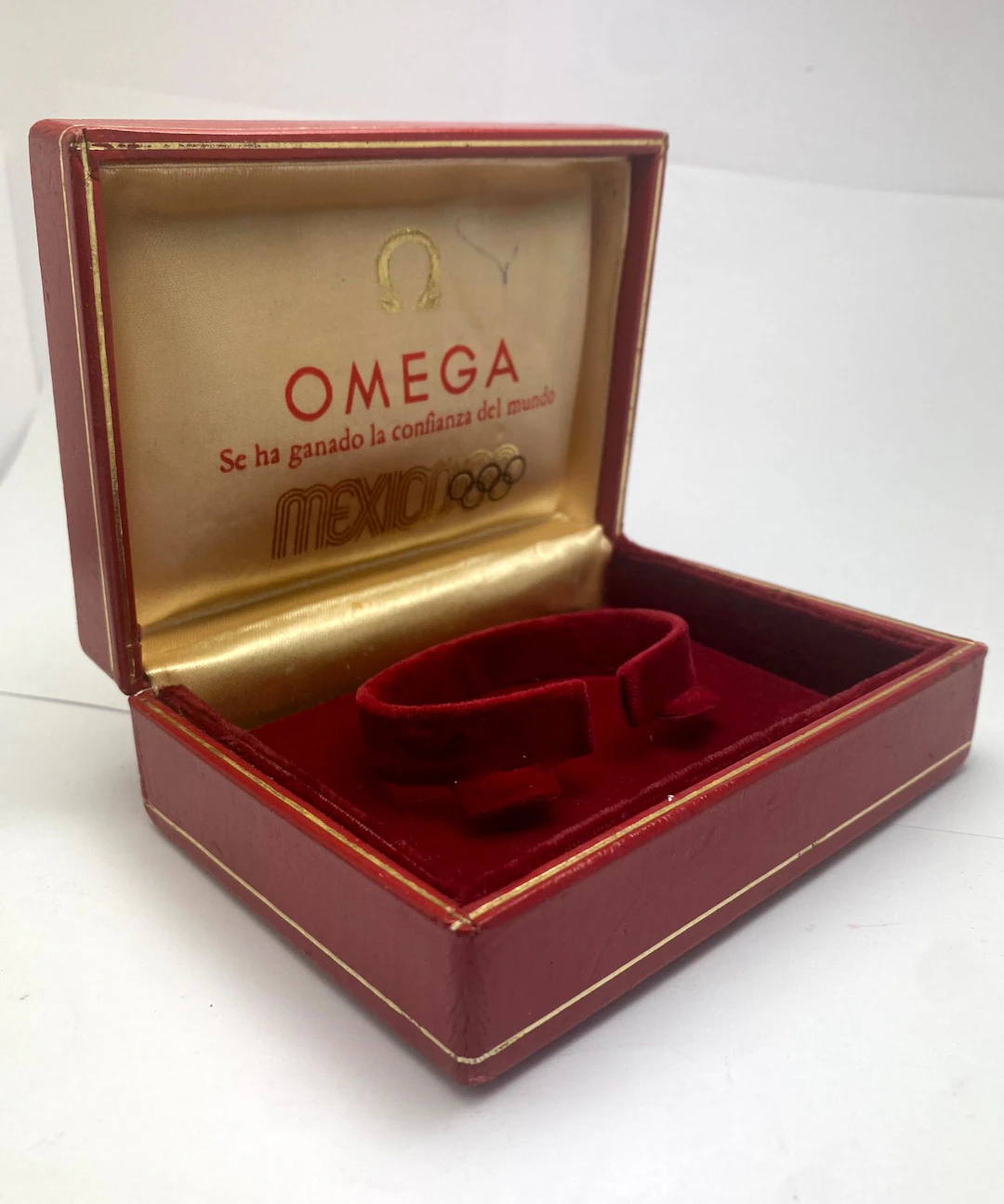 Vintage Omega Box Red Olympic Games Rare Olympische Spiele Mexiko Mexico 1968
