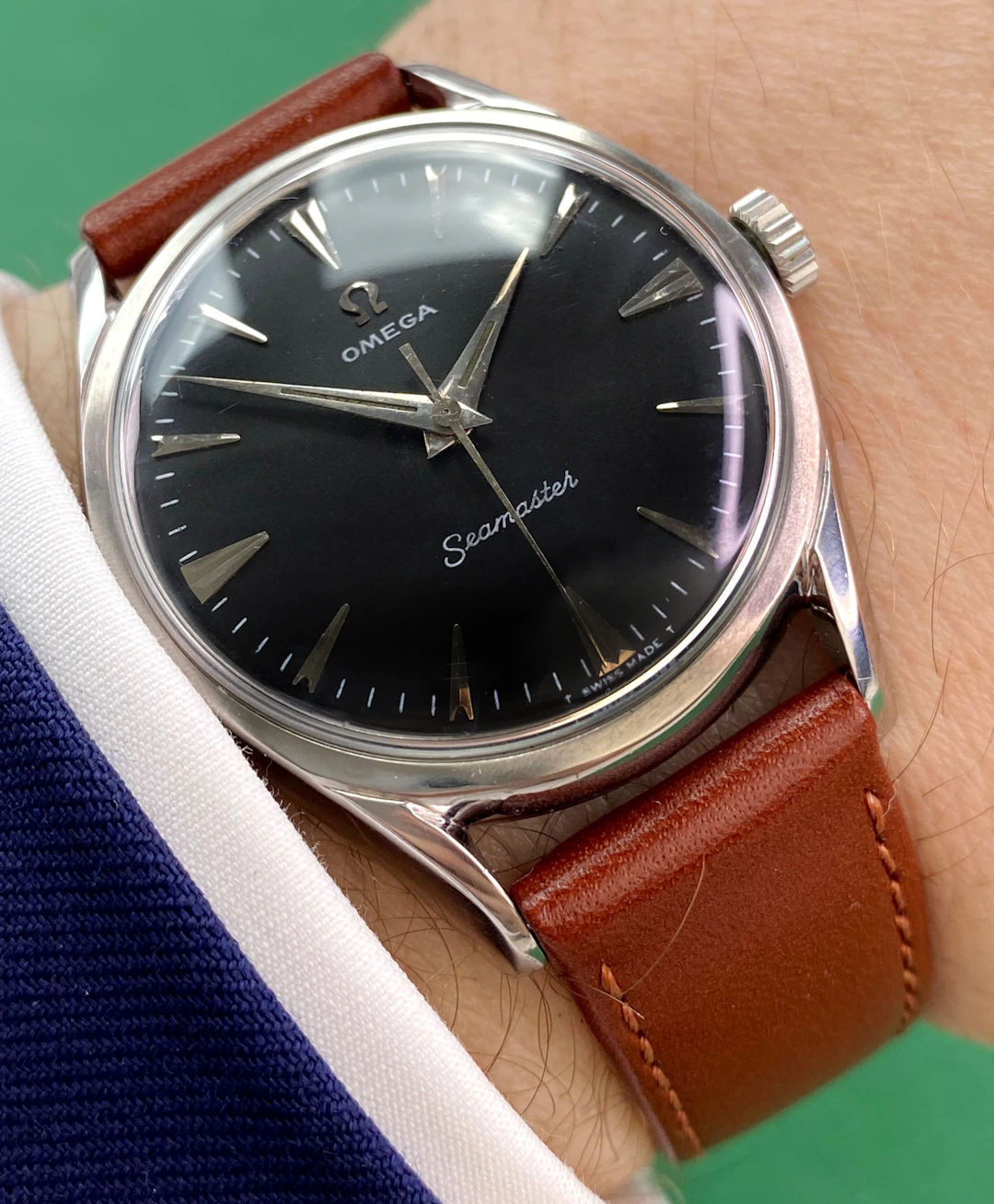 Serviced Omega Seamaster Vintage 35mm Black Restored Dial 2892