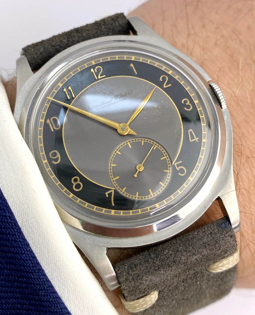 Extremely Rare IWC Vintage Hermet 37mm Multicolor Dial Serviced