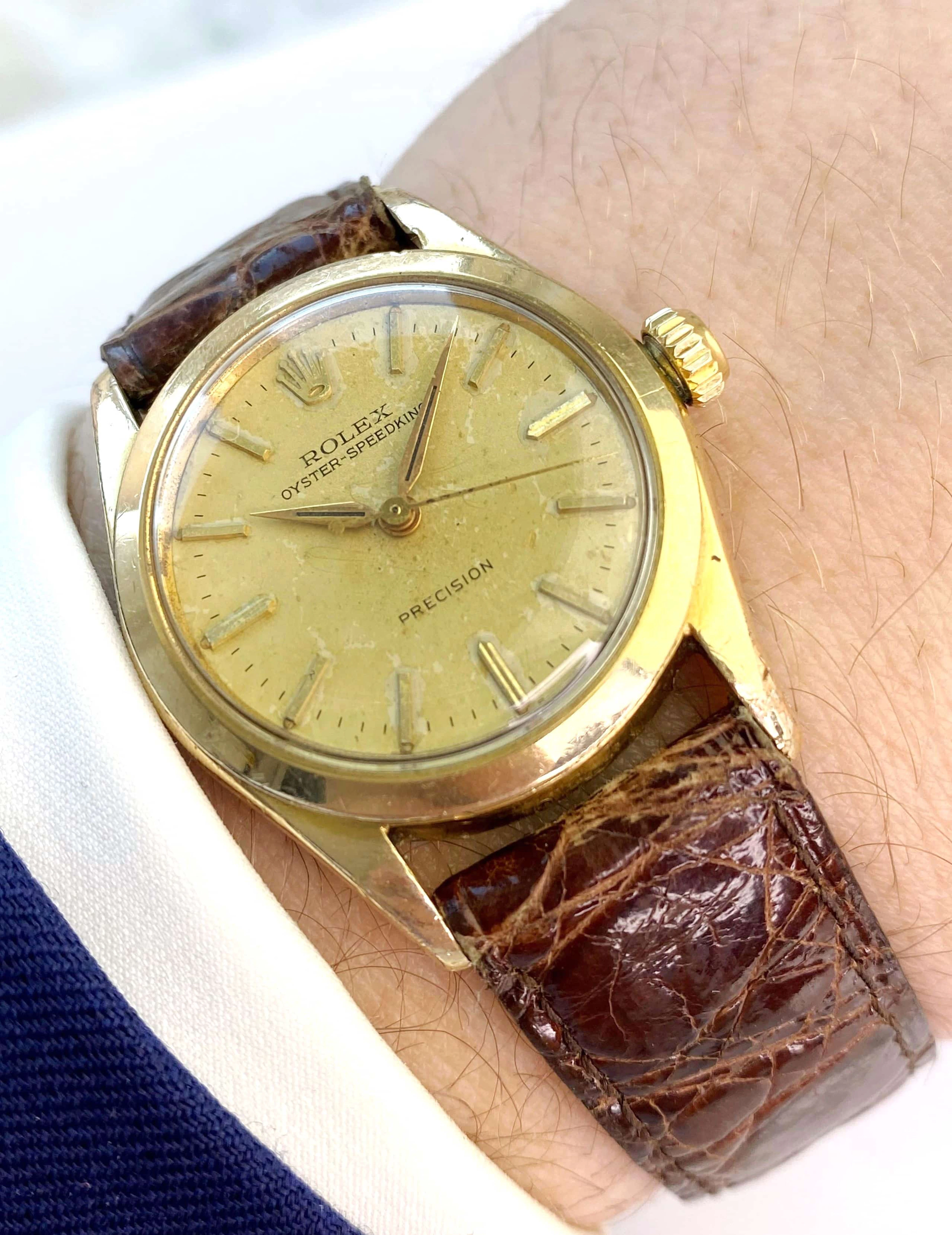 Rolex 30mm Speedking Precision Vintage Handwinding Gold Plated ref 6418