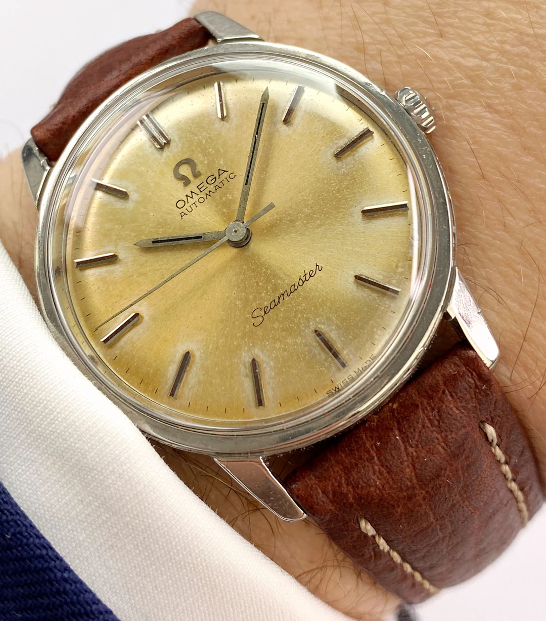 Serviced Omega Seamaster Vintage Automatic Automatik ref 165.002 Cream Dial