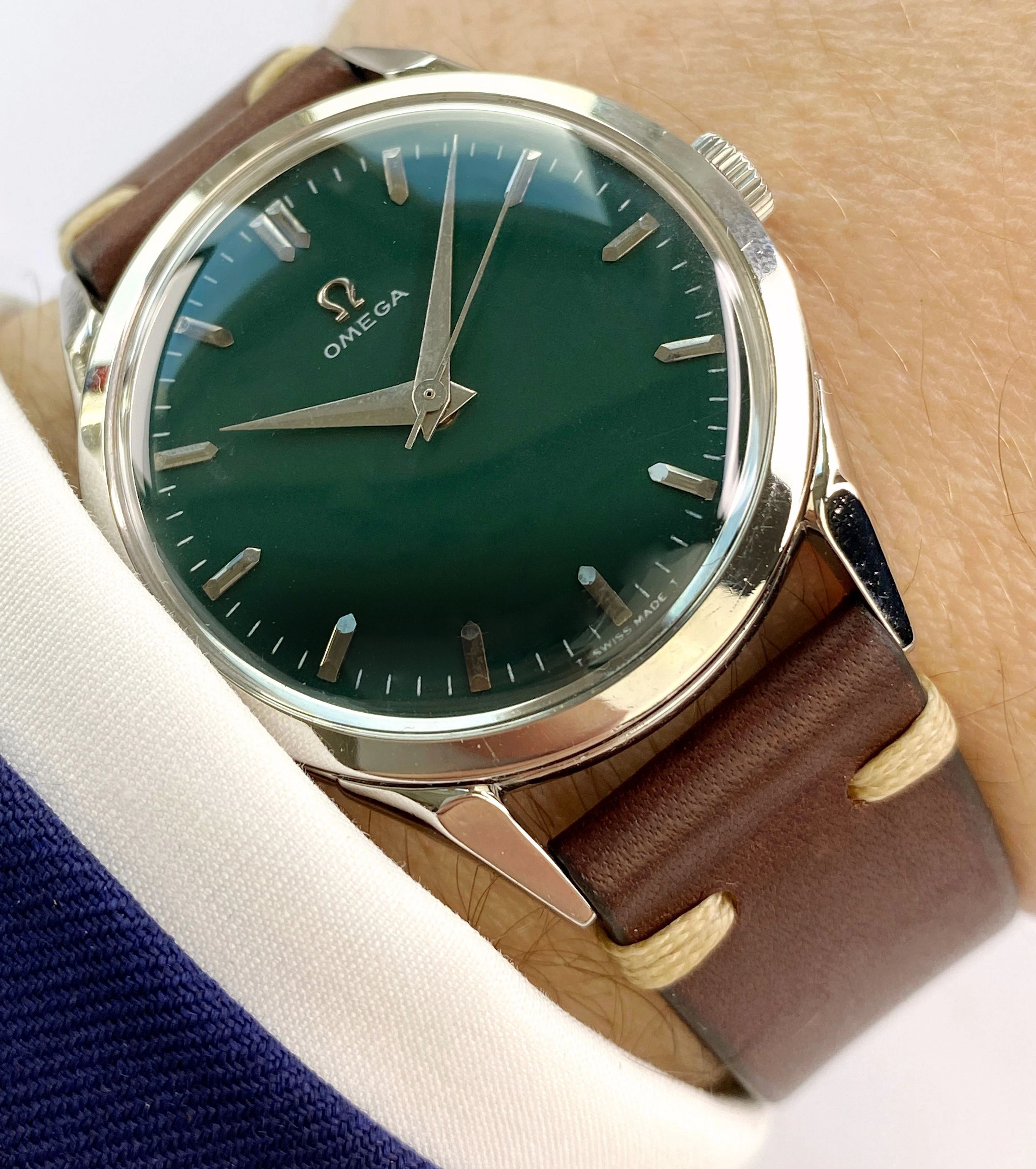 Serviced Omega Vintage Custom Green Dial ref 2608
