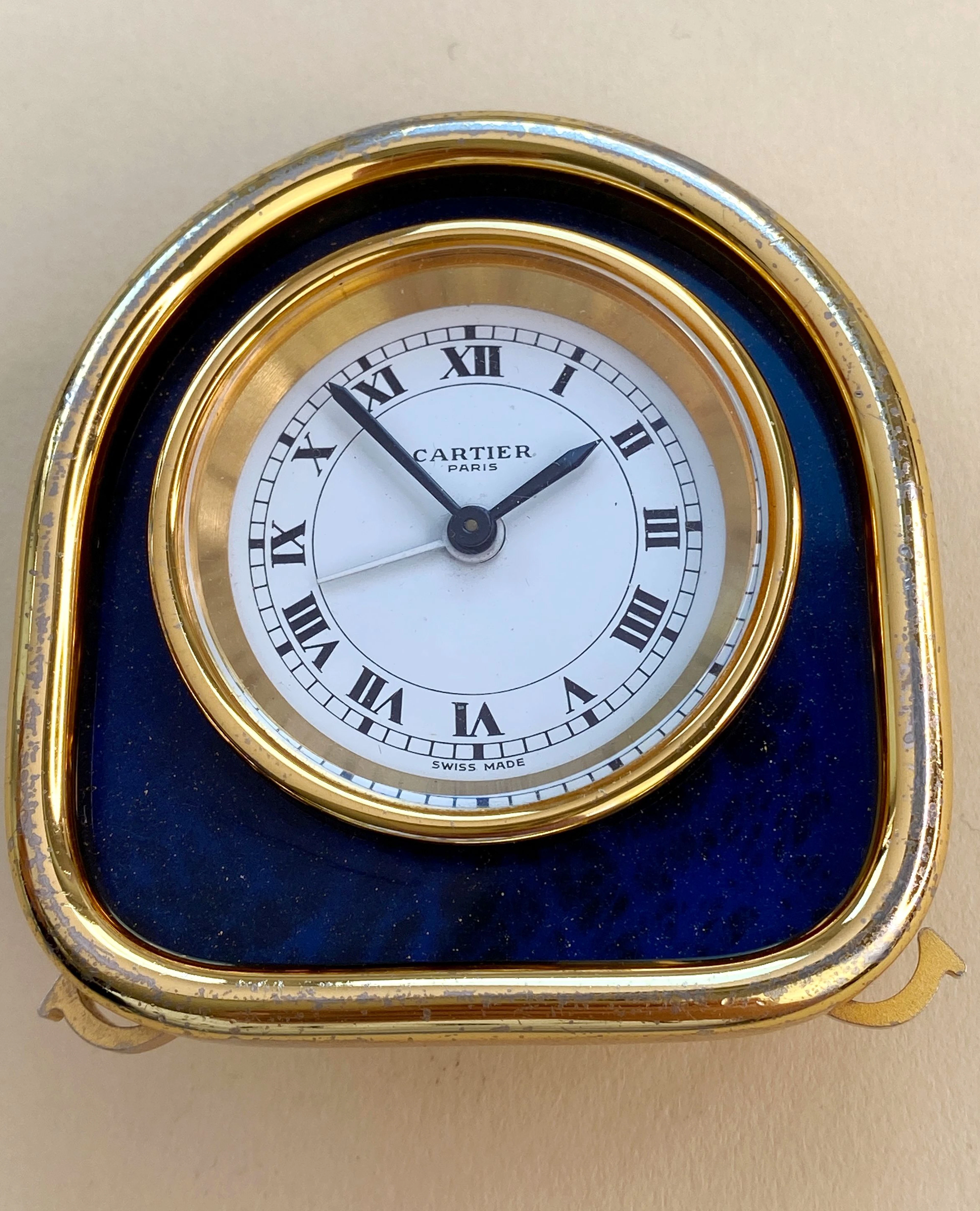 Vintage Cartier Table Clock Reisewecker Tischuhr Alarm Blue Lapis