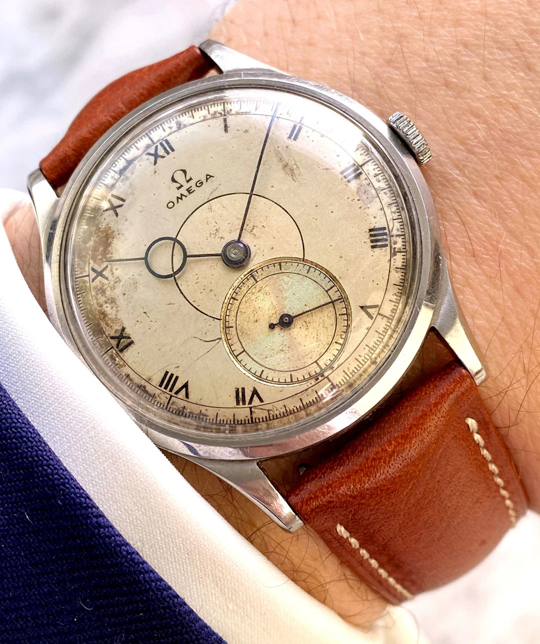 Serviced Omega Vintage 37mm Oversize Jumbo Art Deco ck 2181 Pontifex