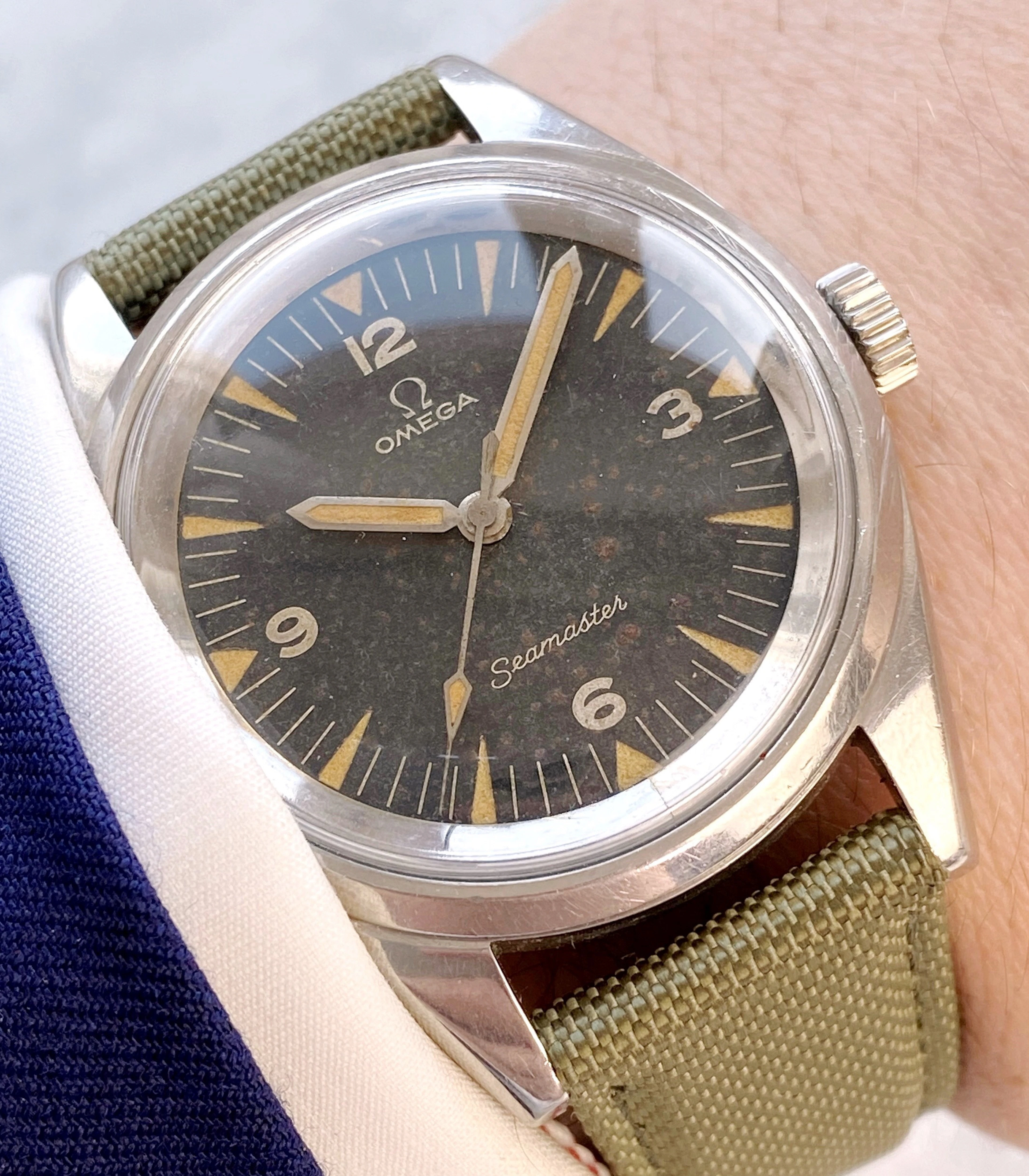 Superrare Omega Seamaster Railmaster PAF Tropical Dial 135004 EXTRACT