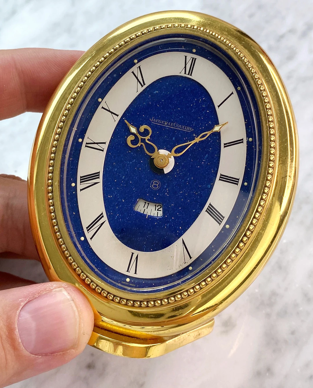 Jaeger-LeCoultre Tischuhr Table Clock Lapis Dial Serviced (480 Euro)