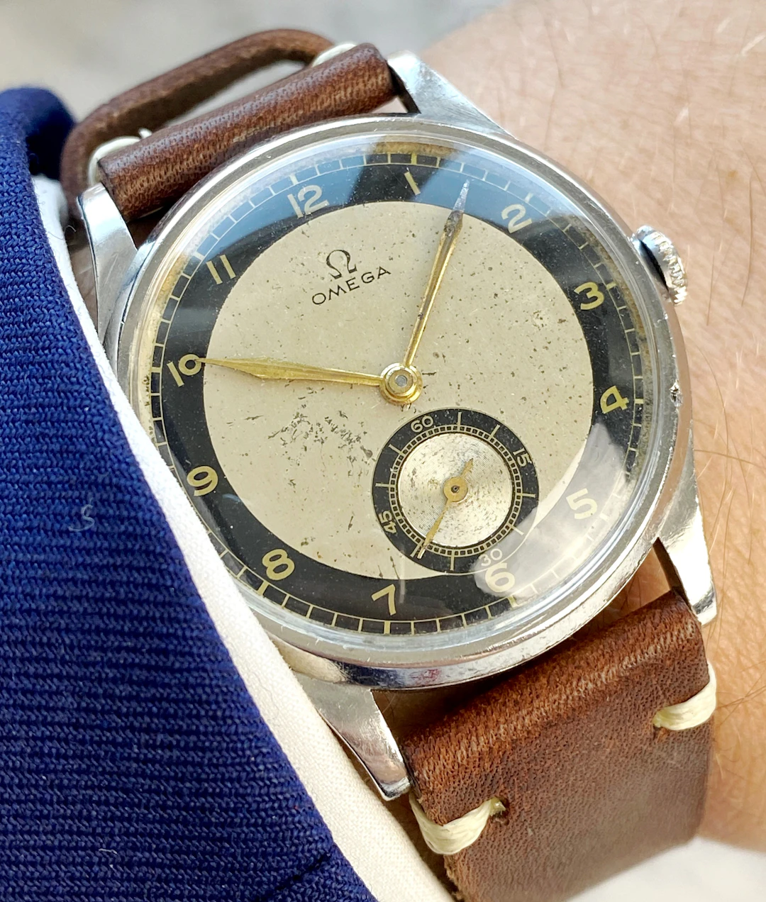 Omega Oversize Jumbo 37.5mm Vintage Art Deco Vintage CK 859 Tuxedo Dial