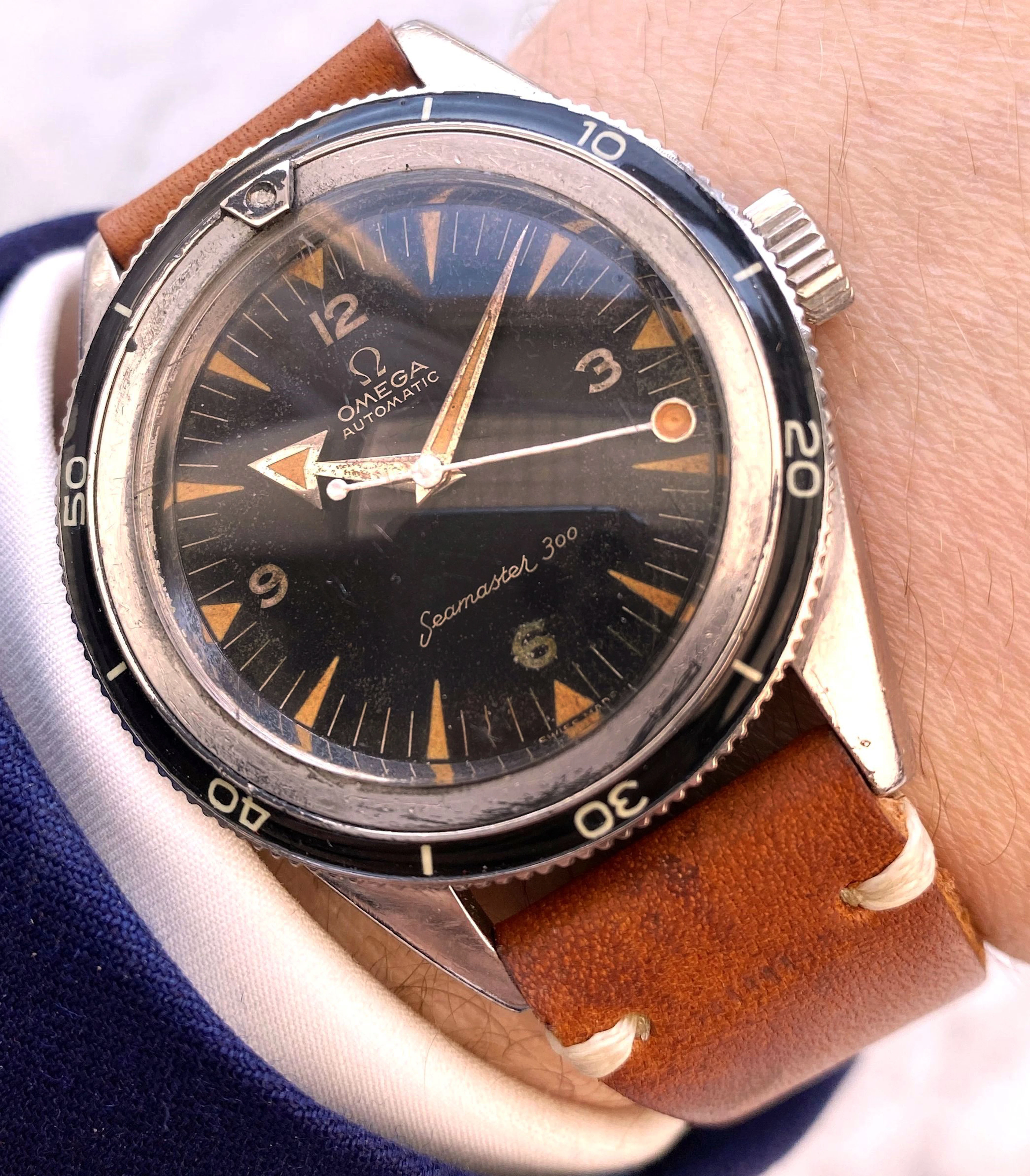 Omega Seamaster 300 Vintage ref 2913-3 Diver Broad Arrow Lollipop