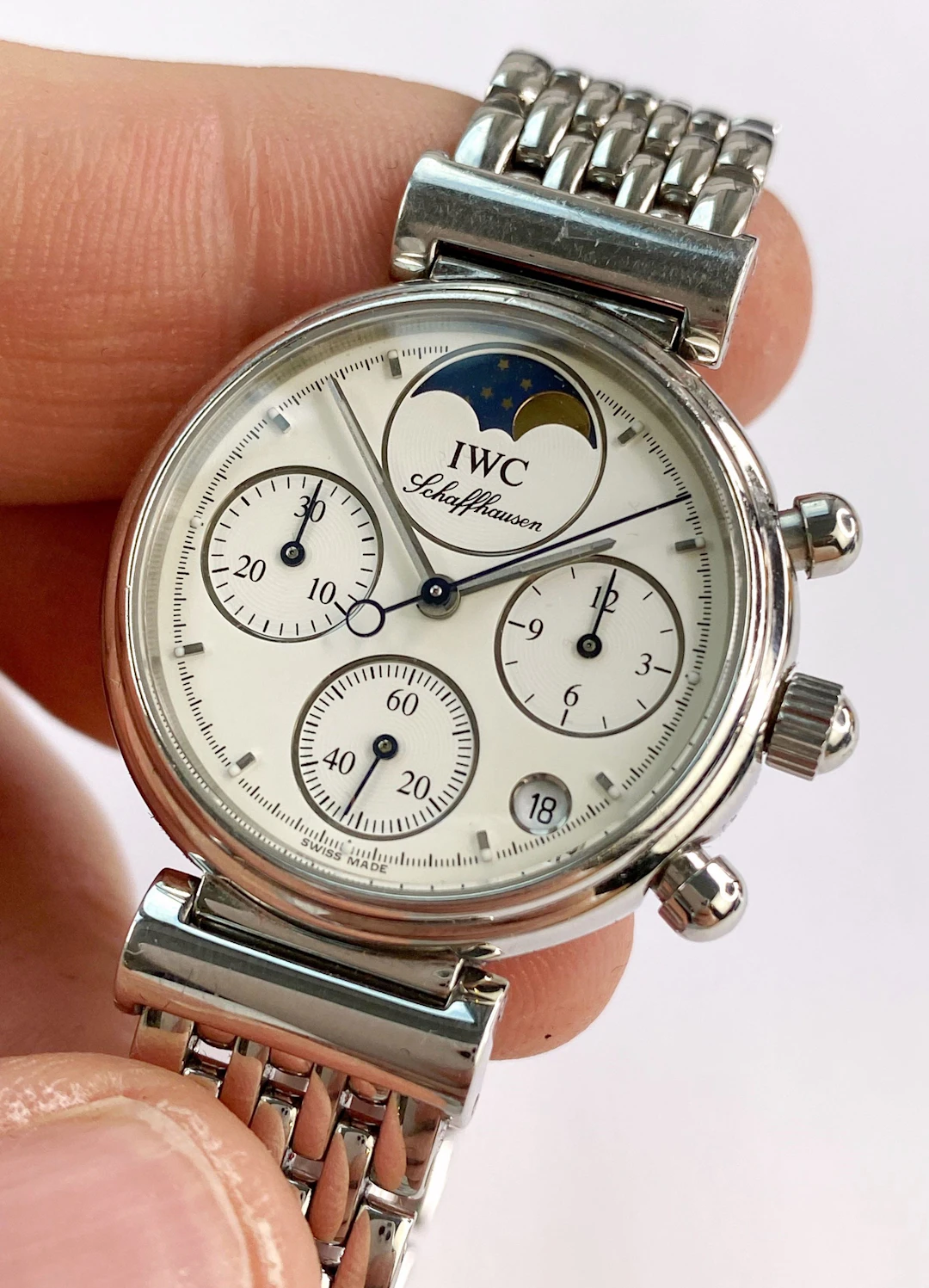 IWC Da Vinci Lady Moonphase ref 3736 Chronograph Quartz Mondphase Damen