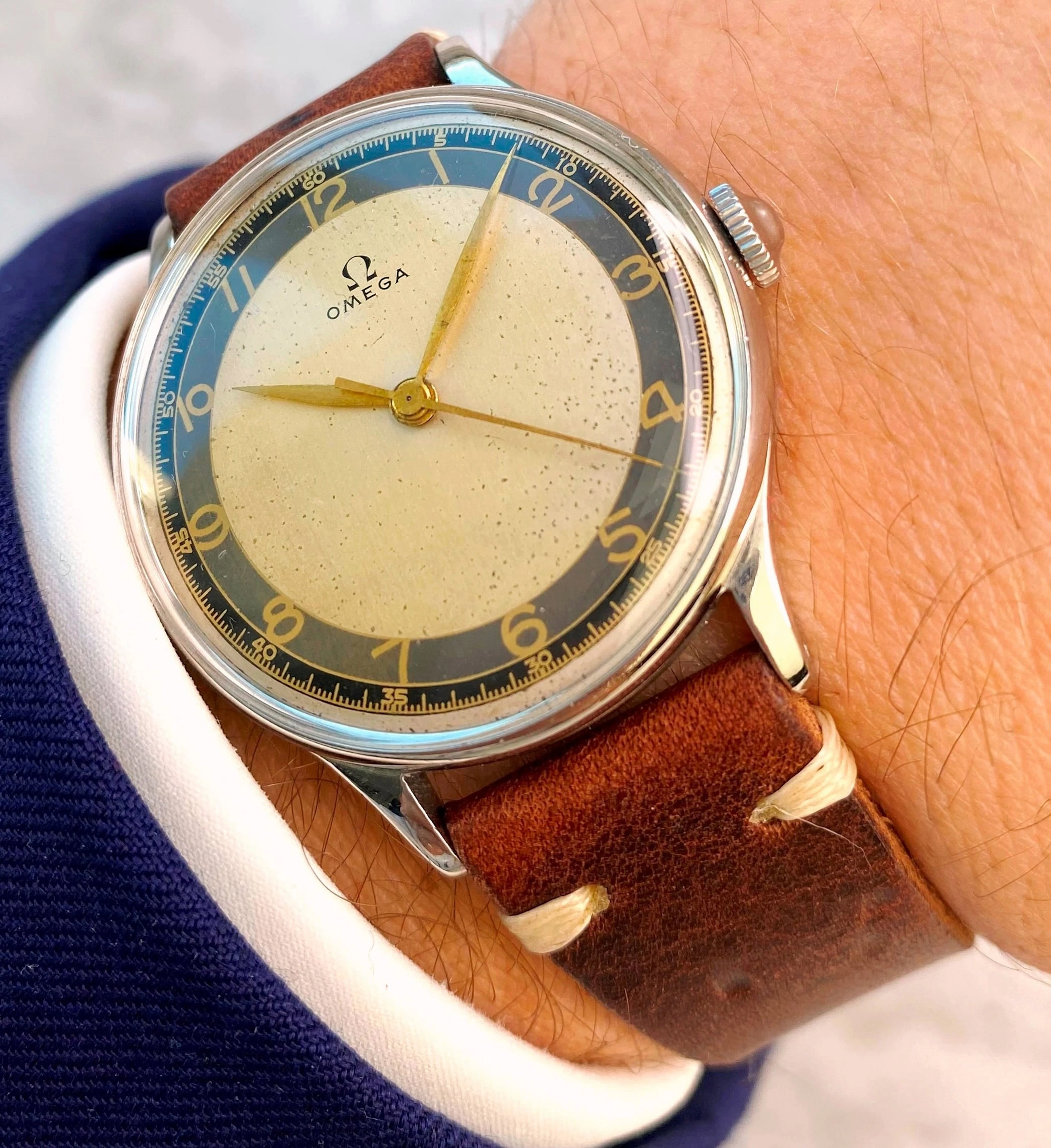 Omega Vintage Bullseye Dial – Three colored Dial – Art Deco