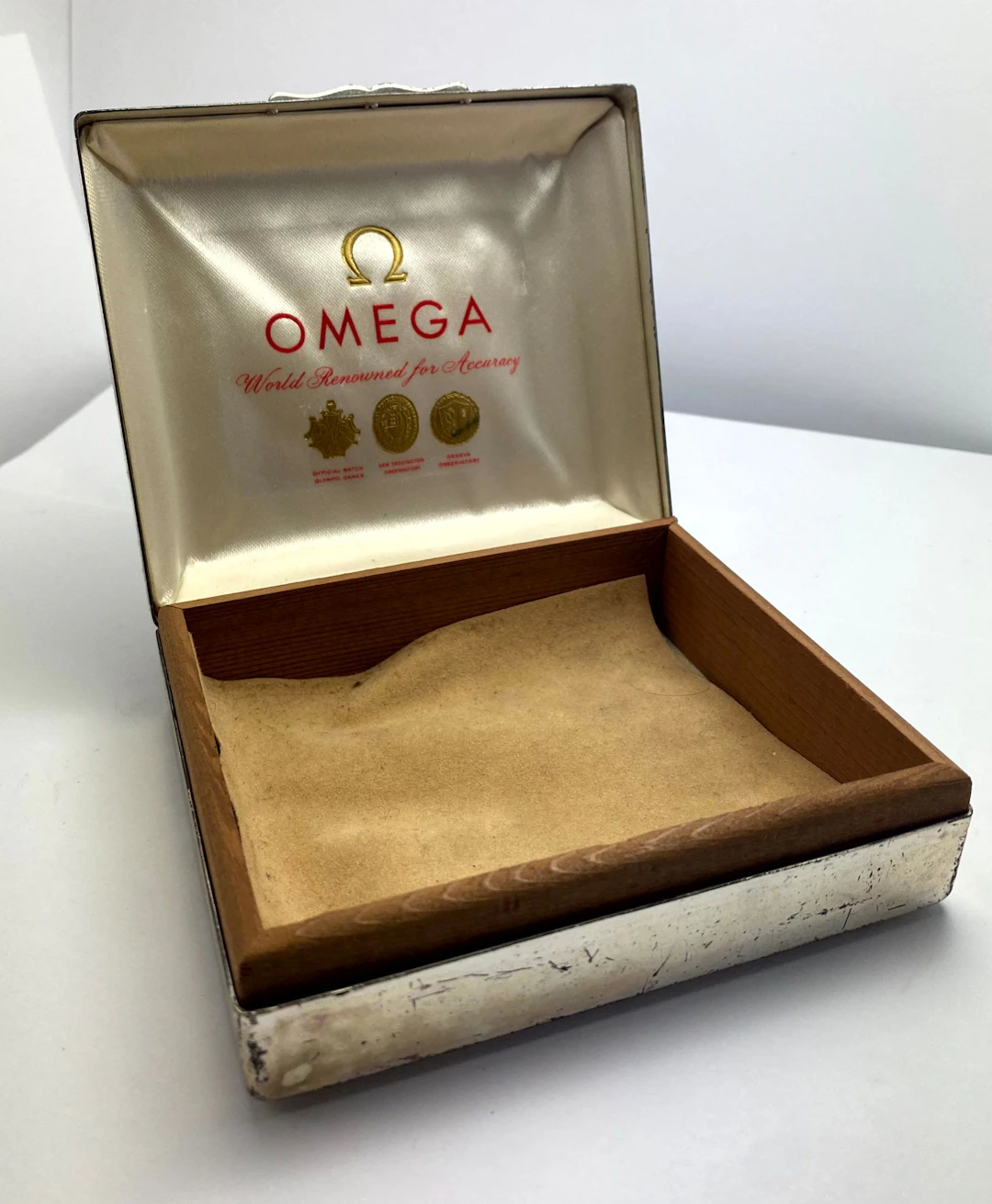 Superrare Vintage Omega Box Silver (Plated)Olympic Games