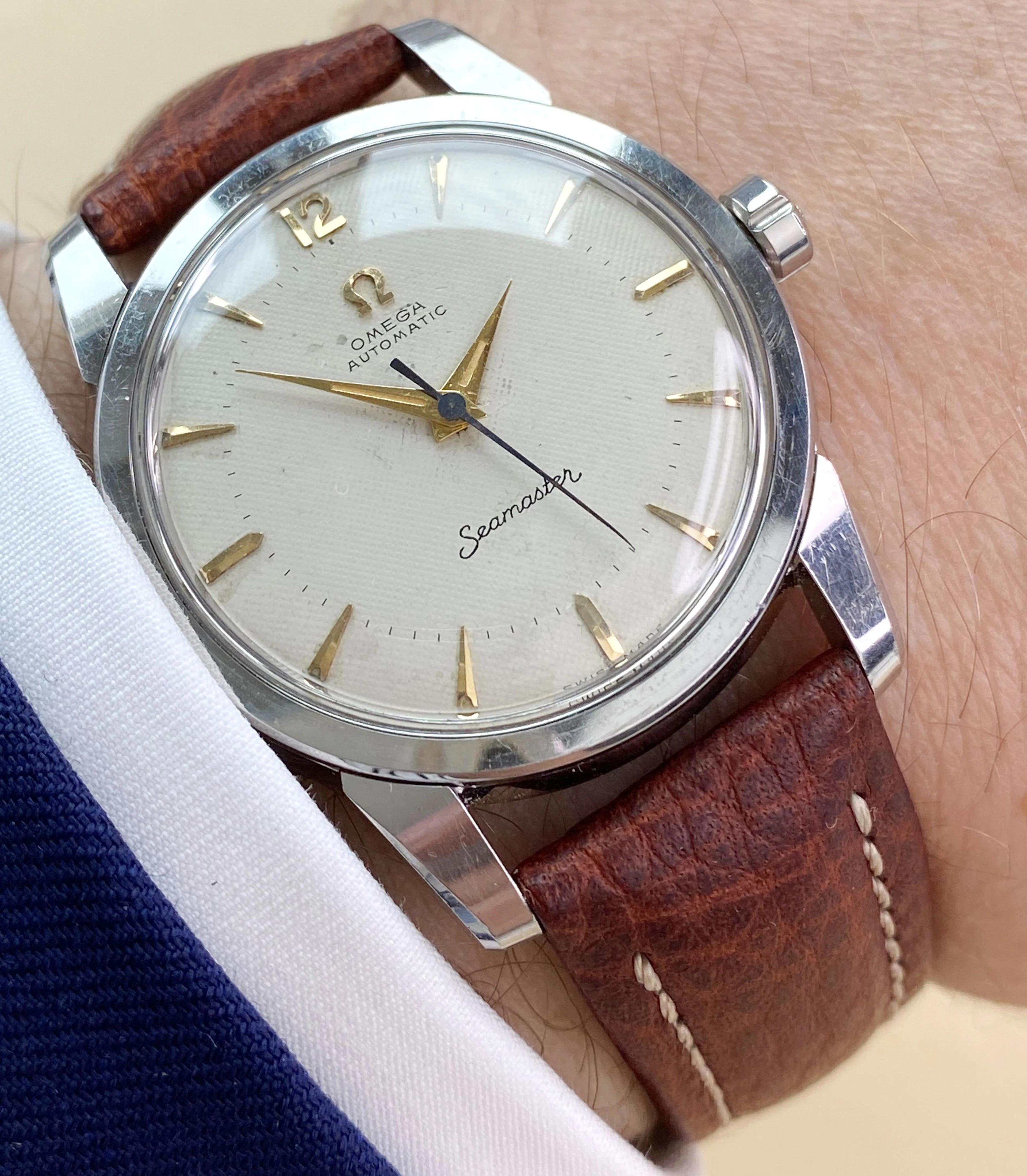 Serviced Omega Seamaster Vintage Automatic Automatik Honeycomb Waffle Dial 2767