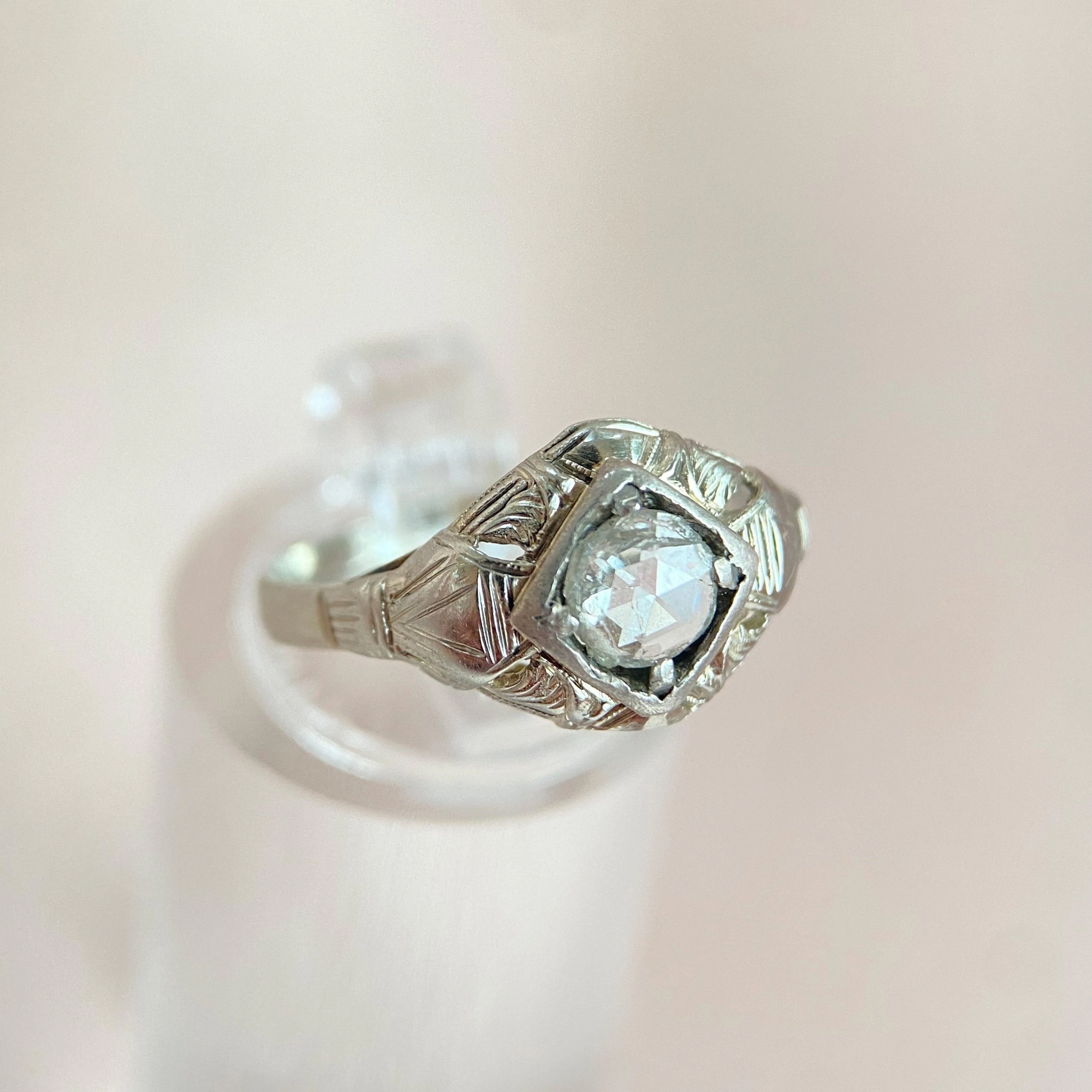 Rose-cut diamond ring 0.3 ct: “Tempting Passion”