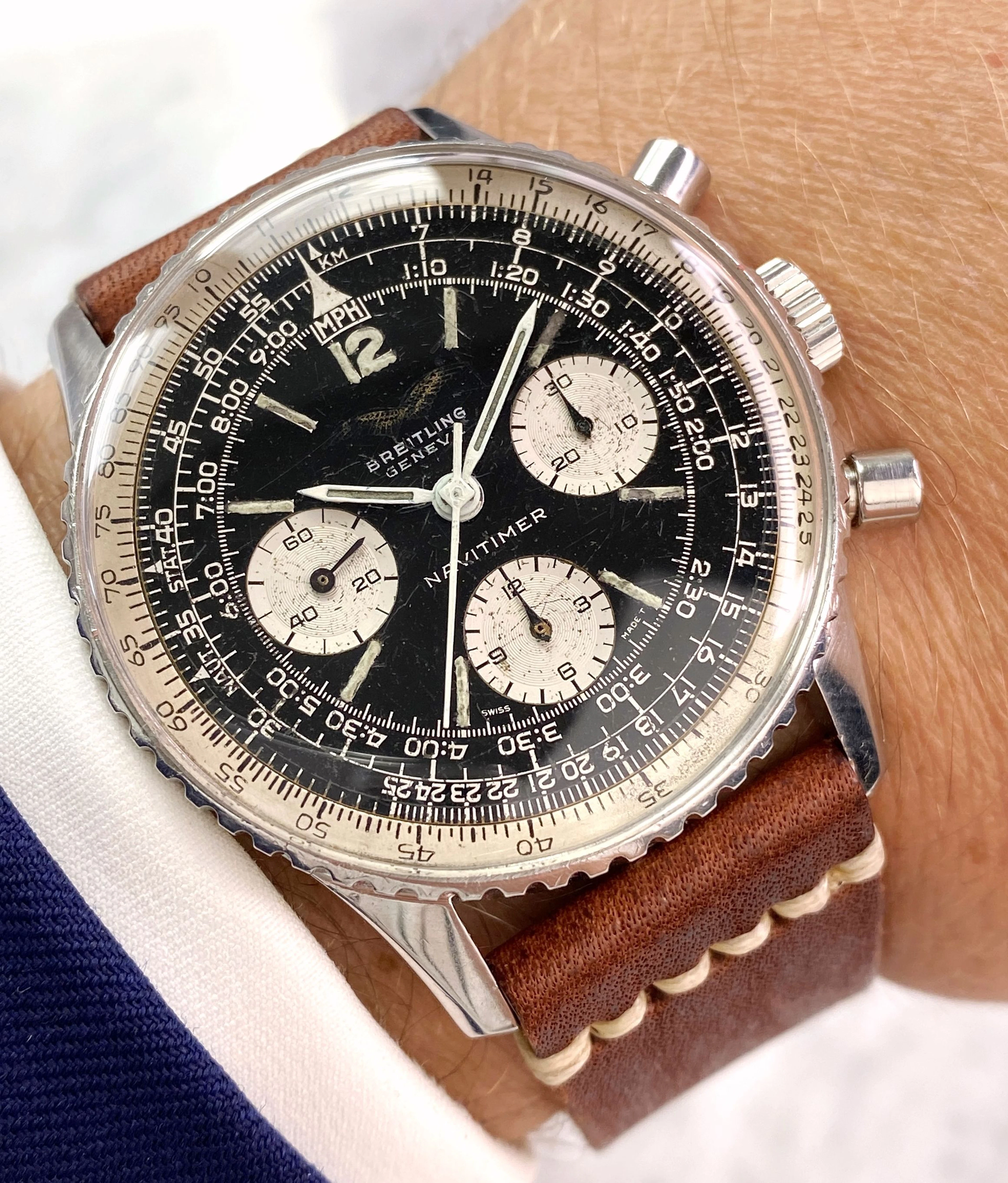 Breitling Vintage Navitimer Iraqi Air Force SERVICED Iraqu Military 806