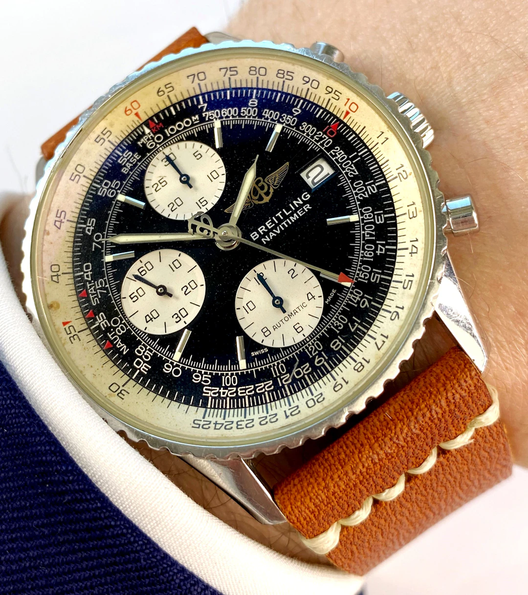 SERVICED (520e) Breitling Old Navitimer 41.5mm Chronograph Automatic Ref A13322