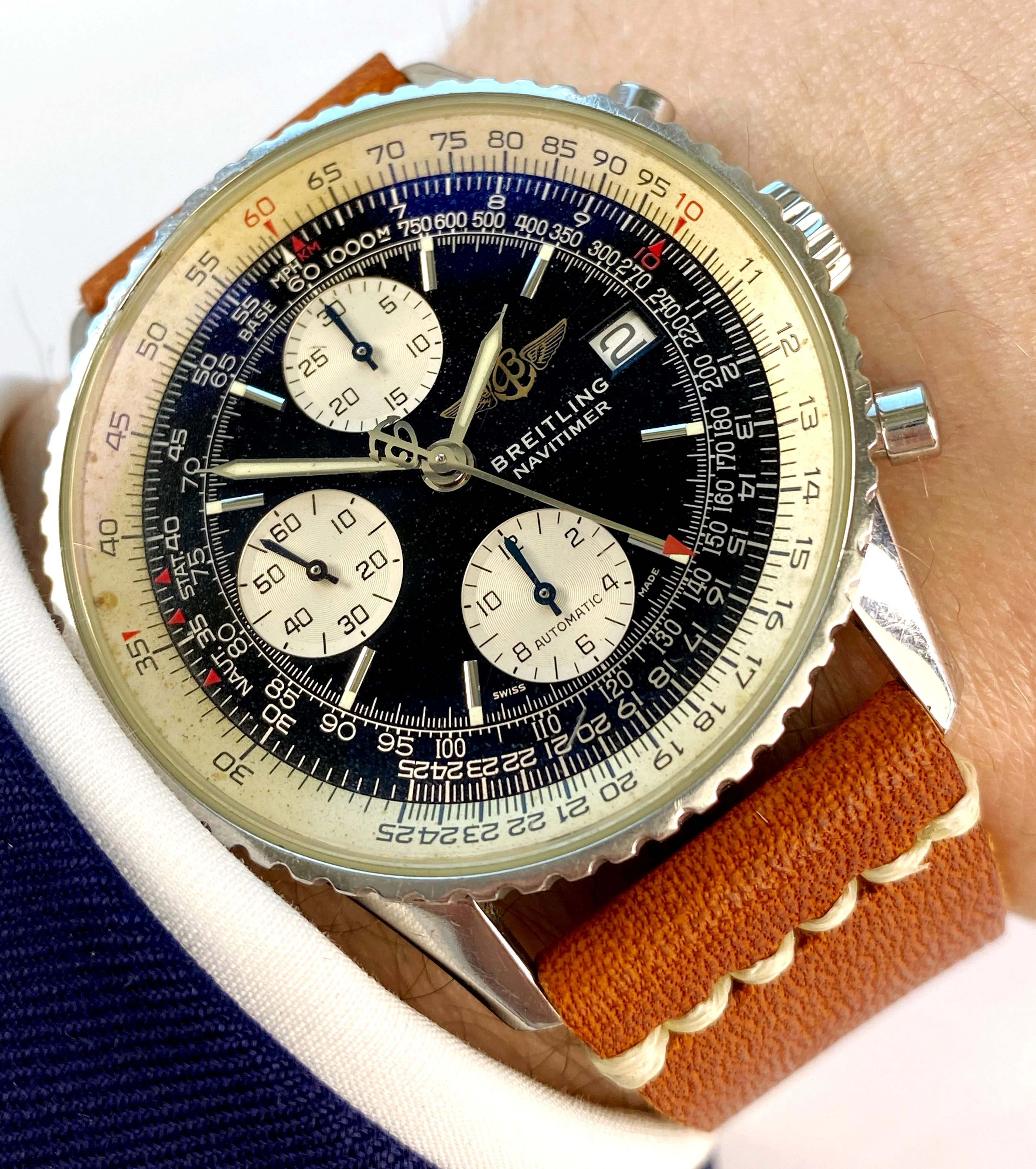 SERVICED (520e) Breitling Old Navitimer 41.5mm Chronograph Automatic Ref A13322