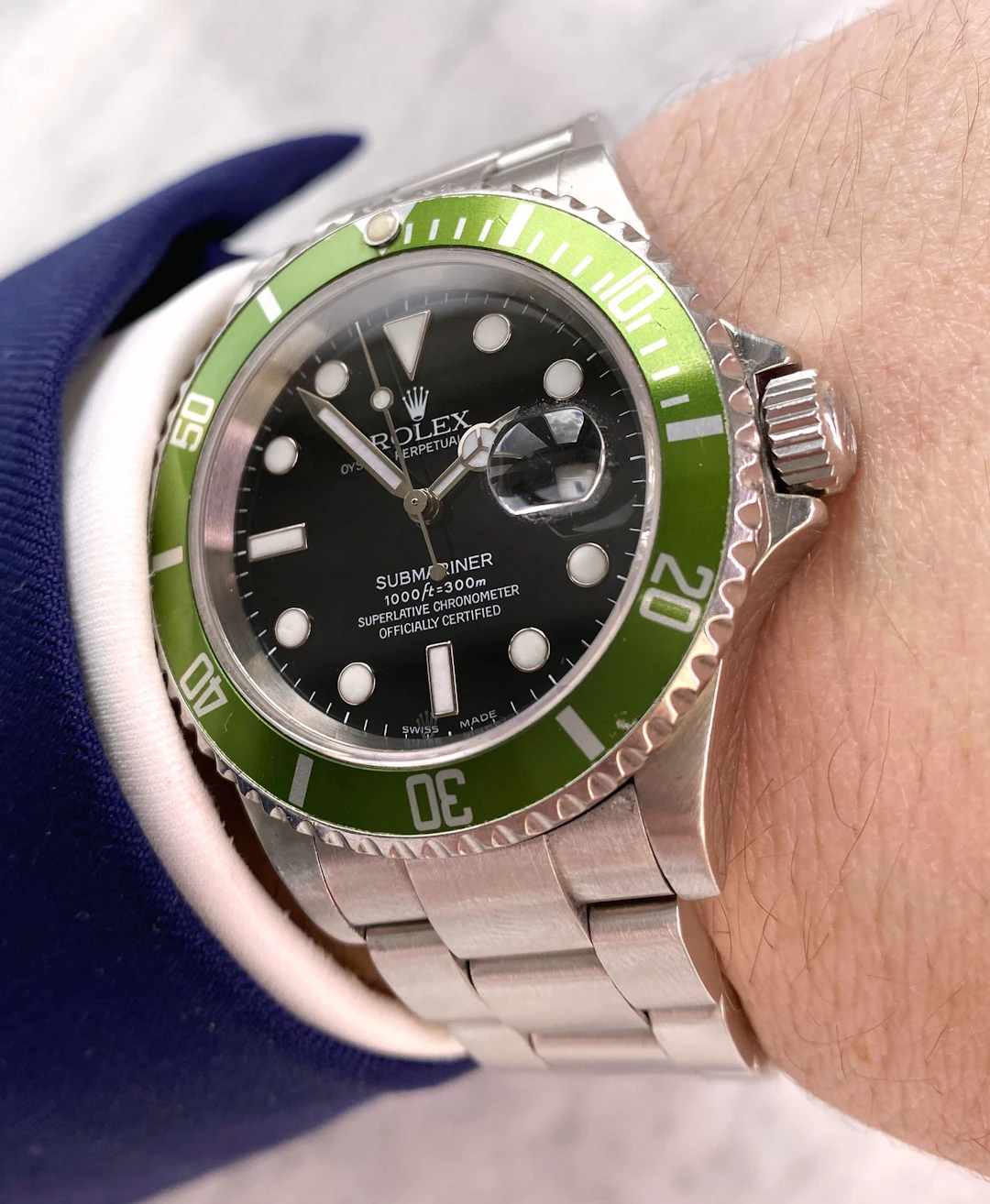 Vintage Rolex Kermit Submariner ref 16610LV Mark II F-Serie 2004