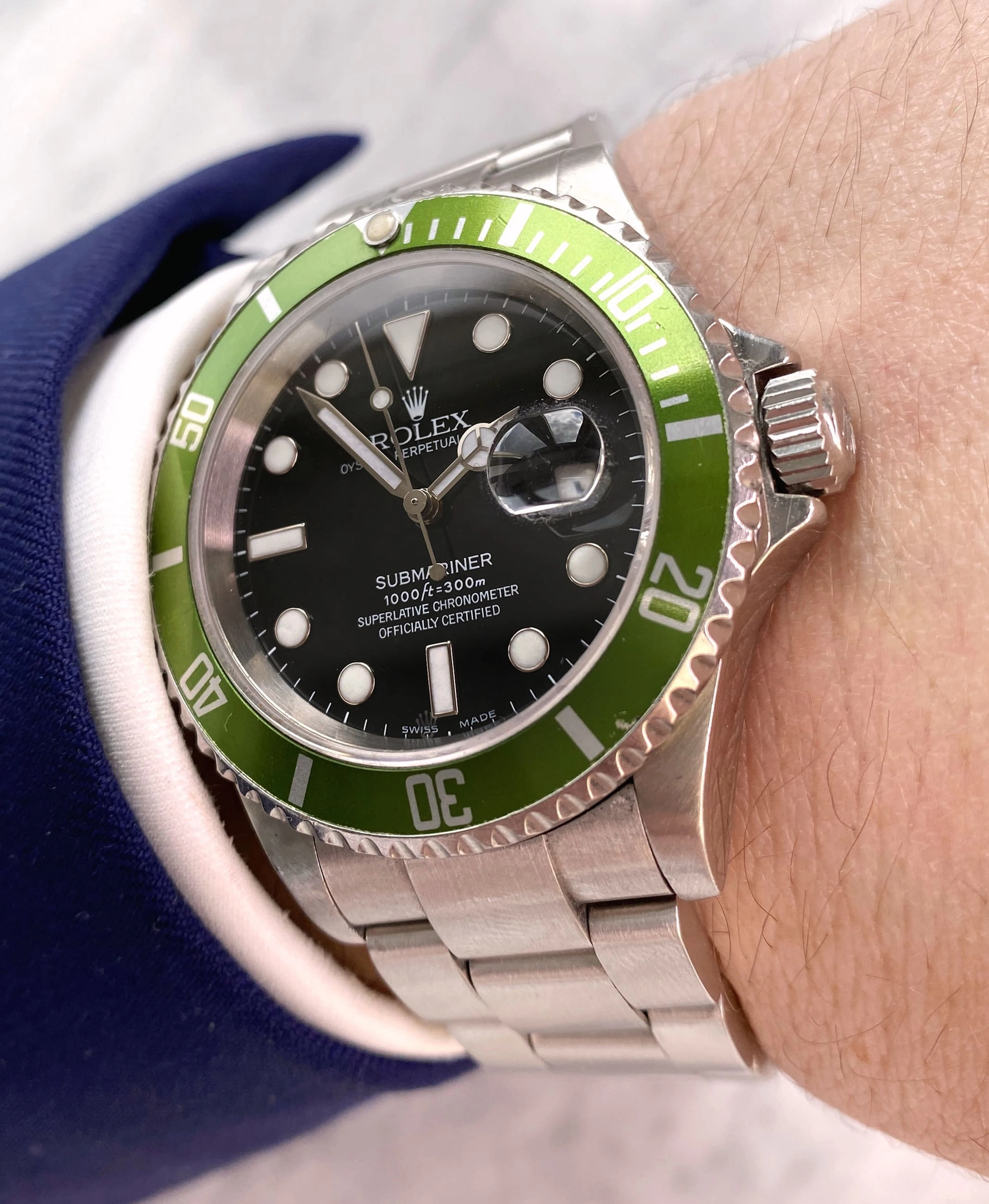 Vintage Rolex Kermit Submariner ref 16610LV Mark II F-Serie 2004