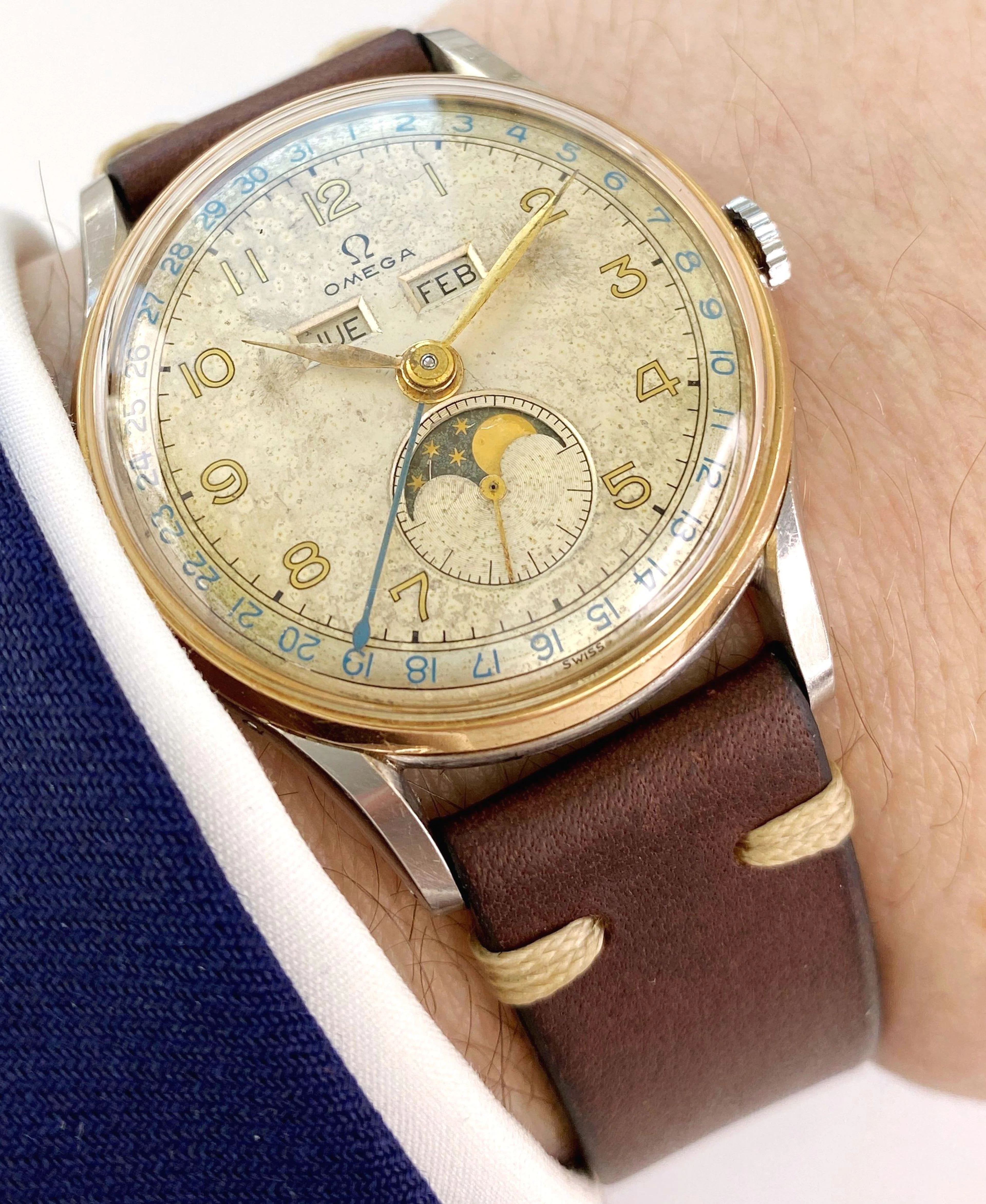 Serviced Omega Cosmic Triple Date Moonphase Mondphase 2471