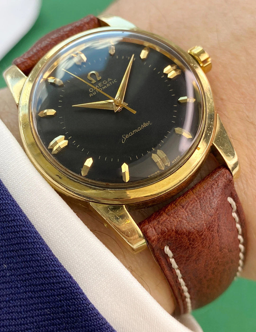 Black Restored Dial Omega Seamaster Vintage Automatic Automatik 2846