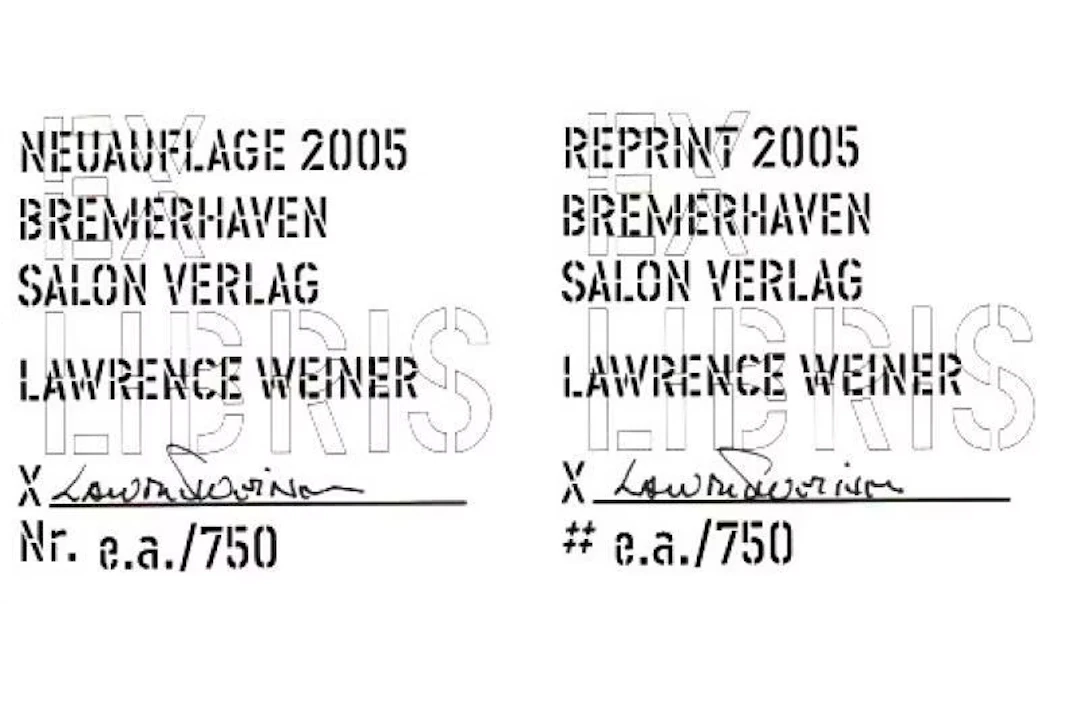 Lawrence Weiner "Bremerhaven" - Zweigstelle Berlin