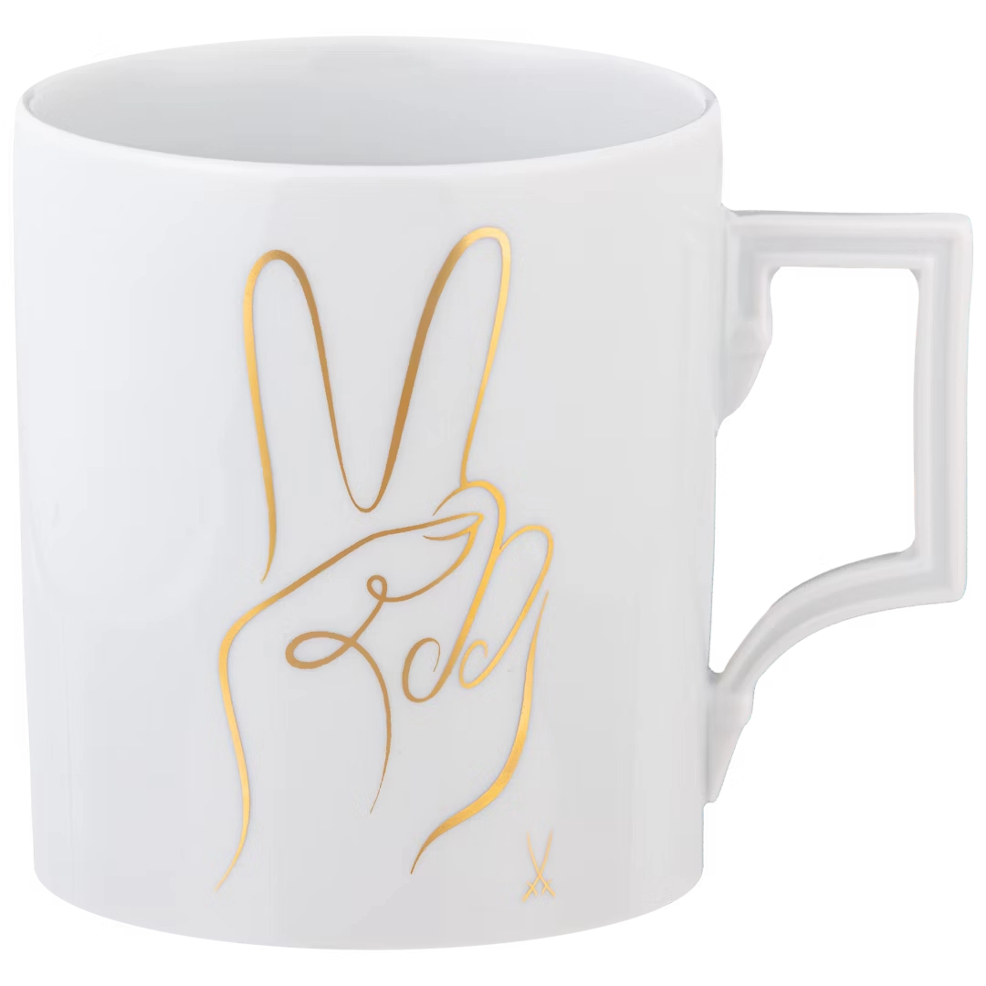 MEISSEN Mug "Peace Hand, gold" - Zweigstelle Berlin