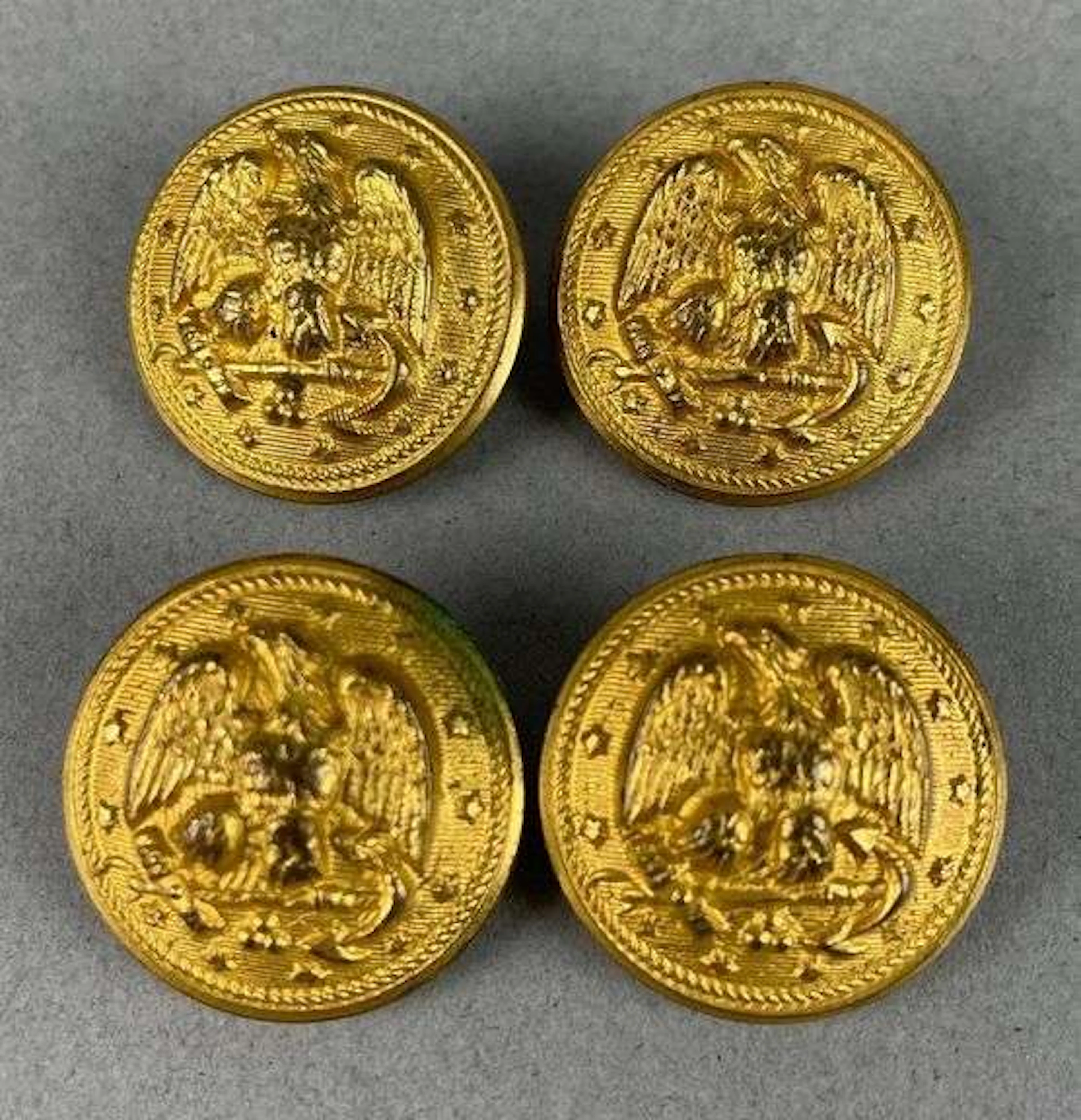 Set of 4 WW1 U.S. Navy Uniform Buttons