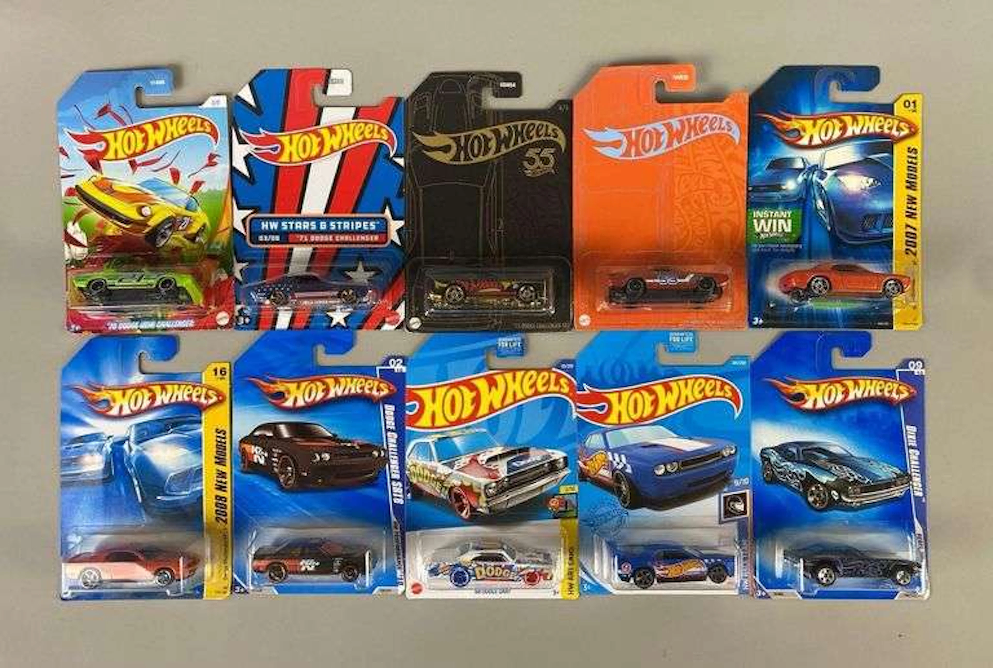 Group of 10 Hot Wheels Dodge Challenger Die-Cast Cars